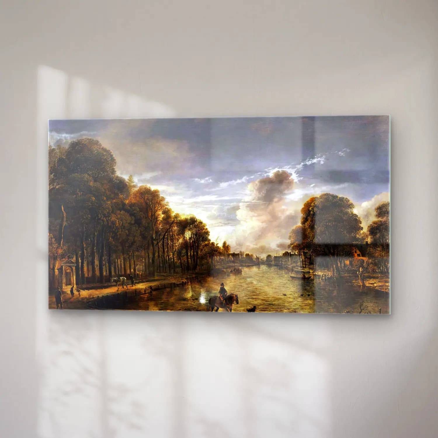 Aert van der Neer – Moonlit Wooded Landscape cam tablo — sağ açıdan görünüm