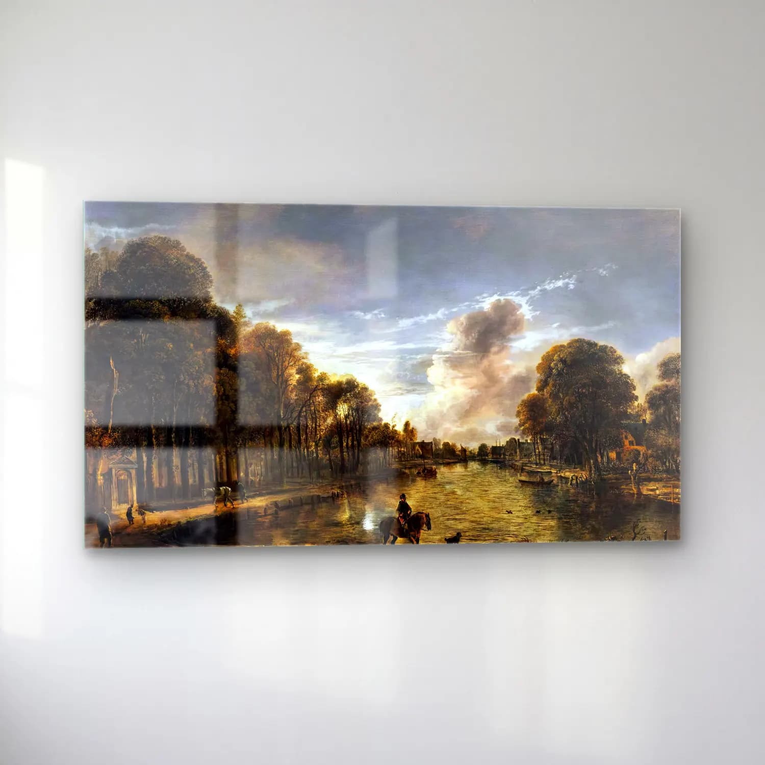Aert van der Neer – Moonlit Wooded Landscape cam tablo — sol açıdan görünüm