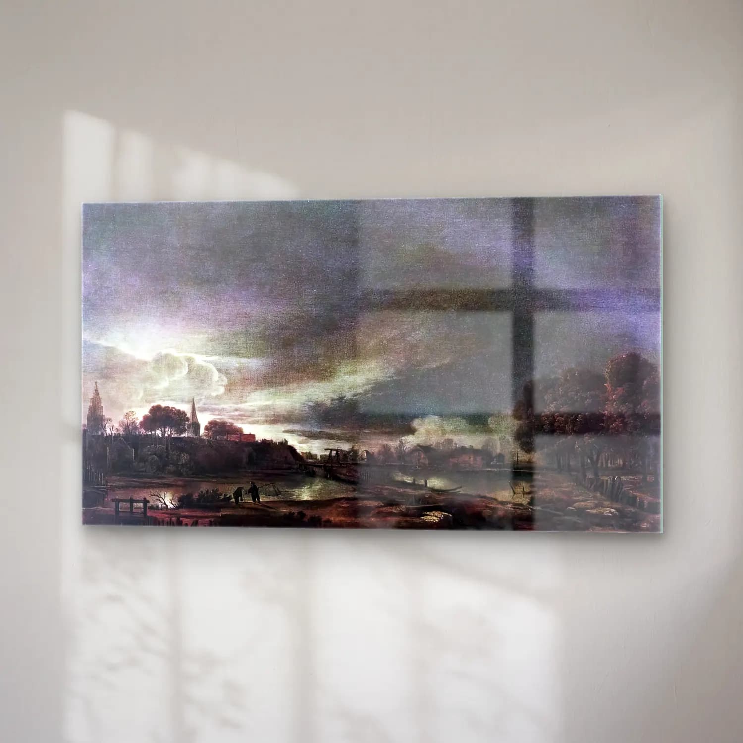 Aert van der Neer – Small Town at Dusk cam tablo — sağ açıdan görünüm