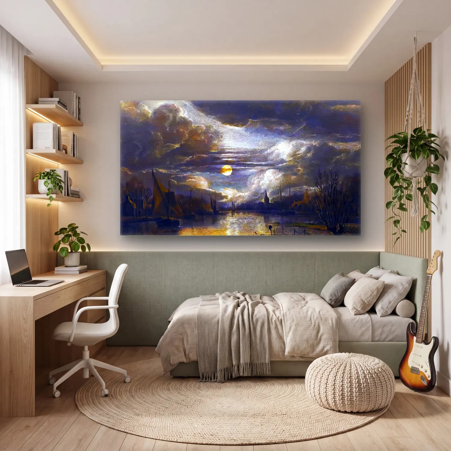 Aert van der Neer – Wide River Landscape cam tablo — genç odasında