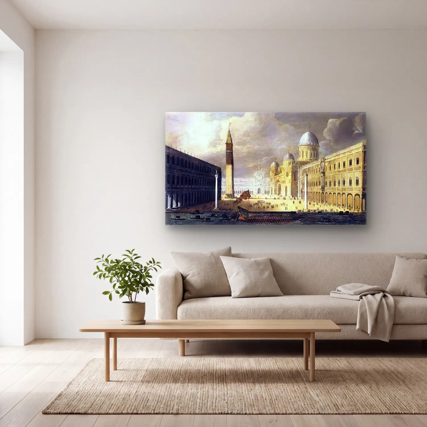 François de Nomé – A View of Venice cam tablo — açık renk salonda