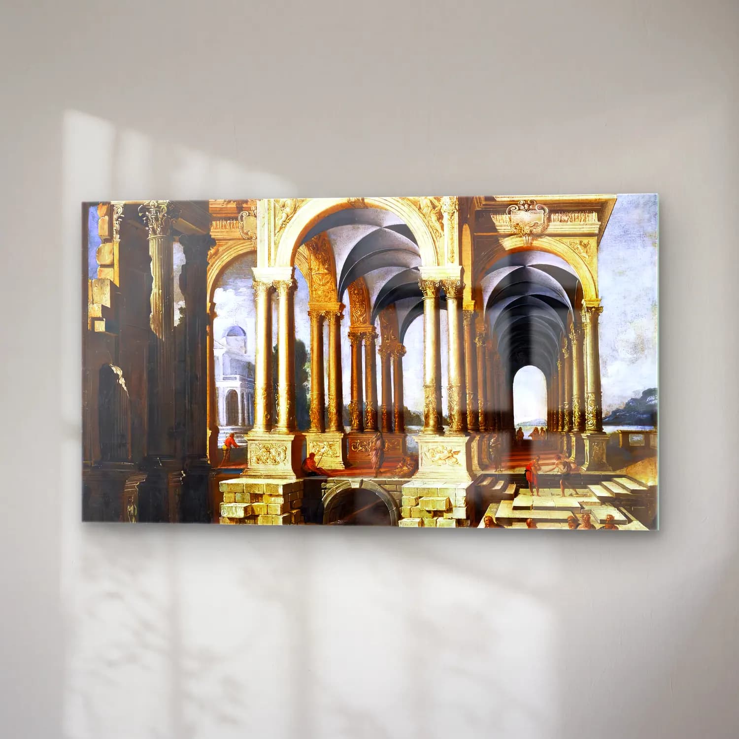 François de Nomé – Architectural Capriccio with Christ and Disciples cam tablo — sağ açıdan görünüm