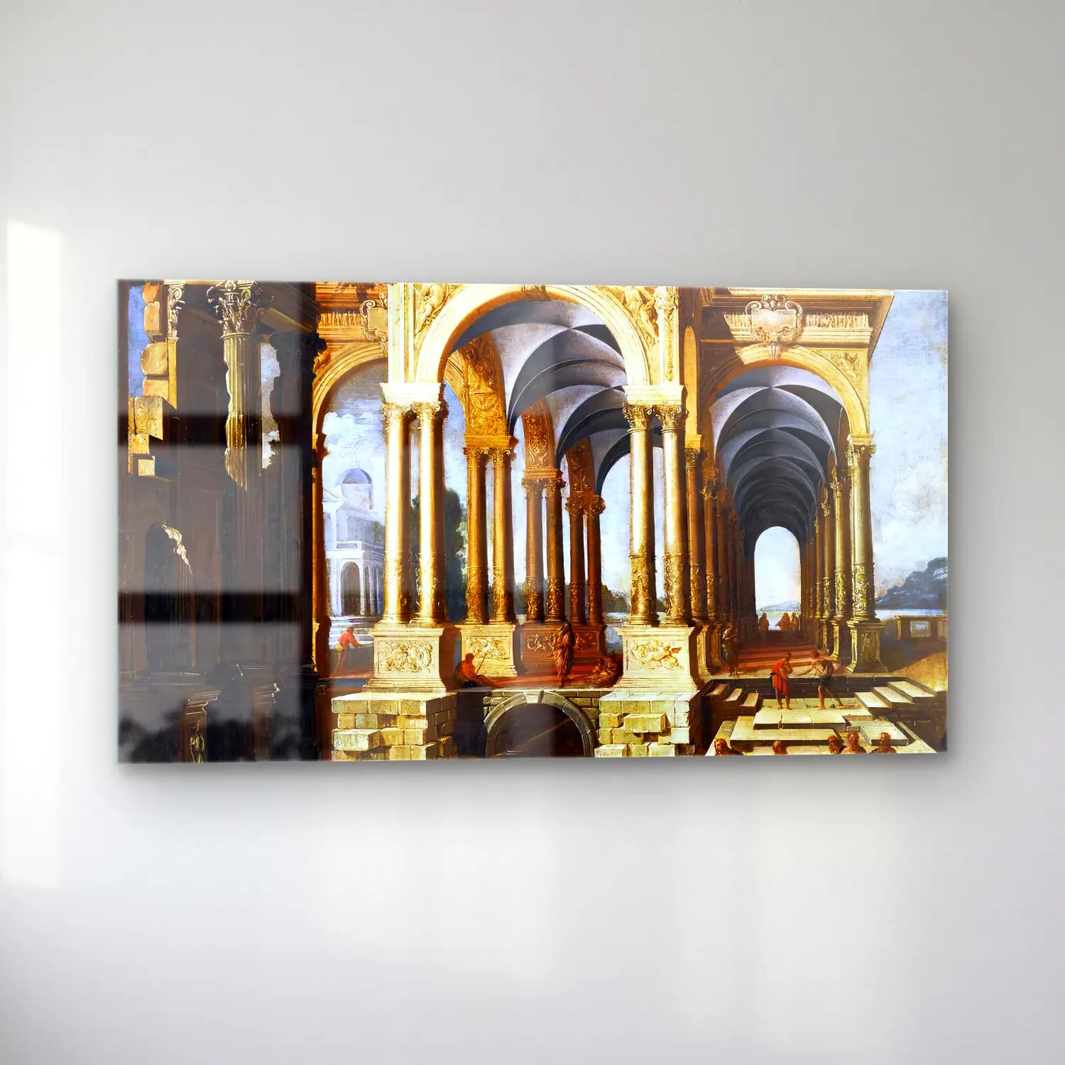 François de Nomé – Architectural Capriccio with Christ and Disciples cam tablo — sol açıdan görünüm