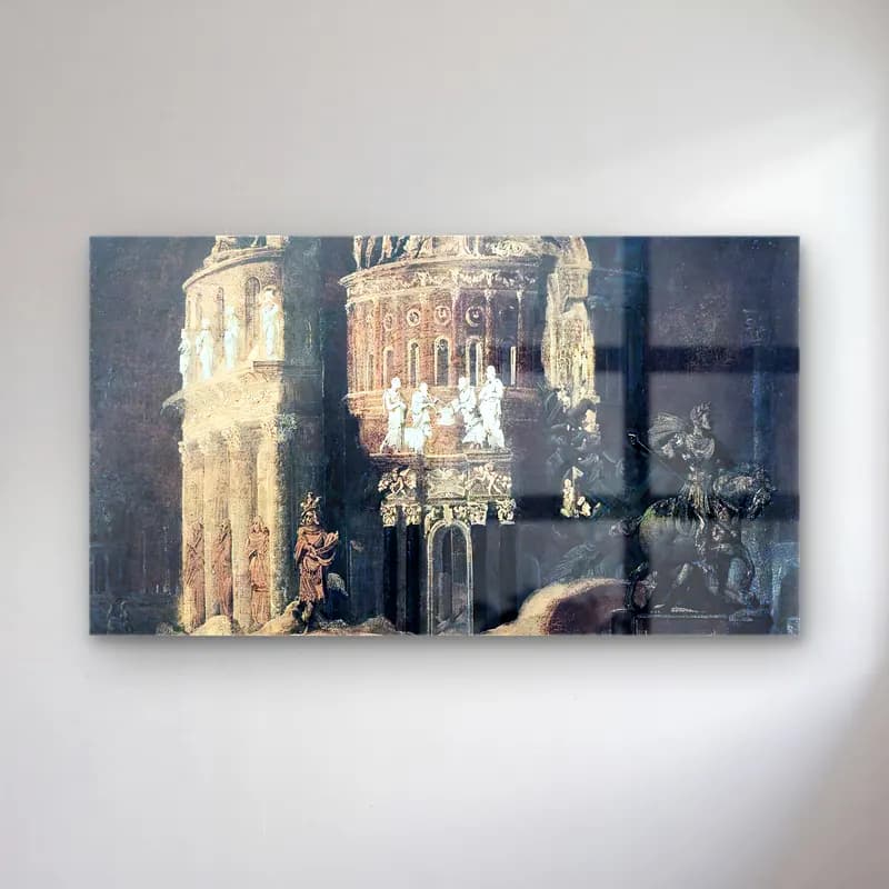 François de Nomé – Landscape with Roman Ruins cam tablo — François de Nomé – Landscape with Roman Ruins — vintage mitolojik sahne