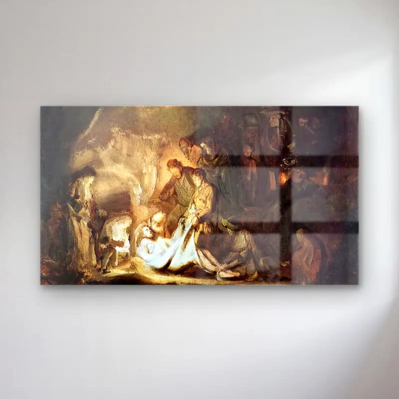 Rembrandt Harmenszoon van Rijn – Entombment of Christ cam tablo — Rembrandt Harmenszoon van Rijn – Entombment of Christ — yağlı boya dini sahne