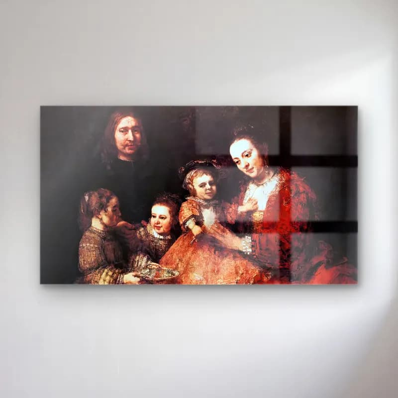 Rembrandt Harmenszoon van Rijn – Family Group cam tablo — Rembrandt Harmenszoon van Rijn – Family Group — yağlı boya dini sahne