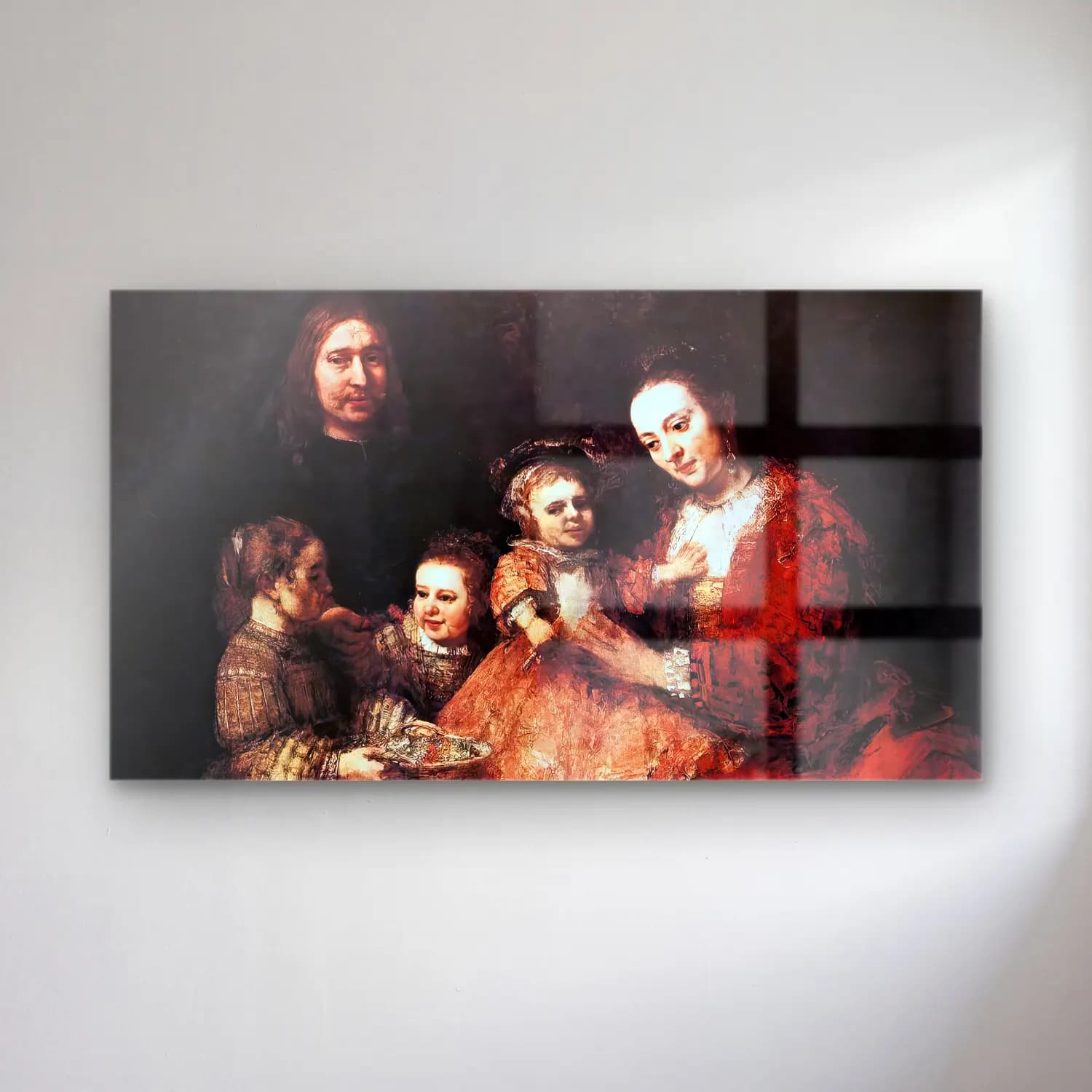 Rembrandt Harmenszoon van Rijn – Family Group cam tablo — Rembrandt Harmenszoon van Rijn – Family Group — yağlı boya dini sahne