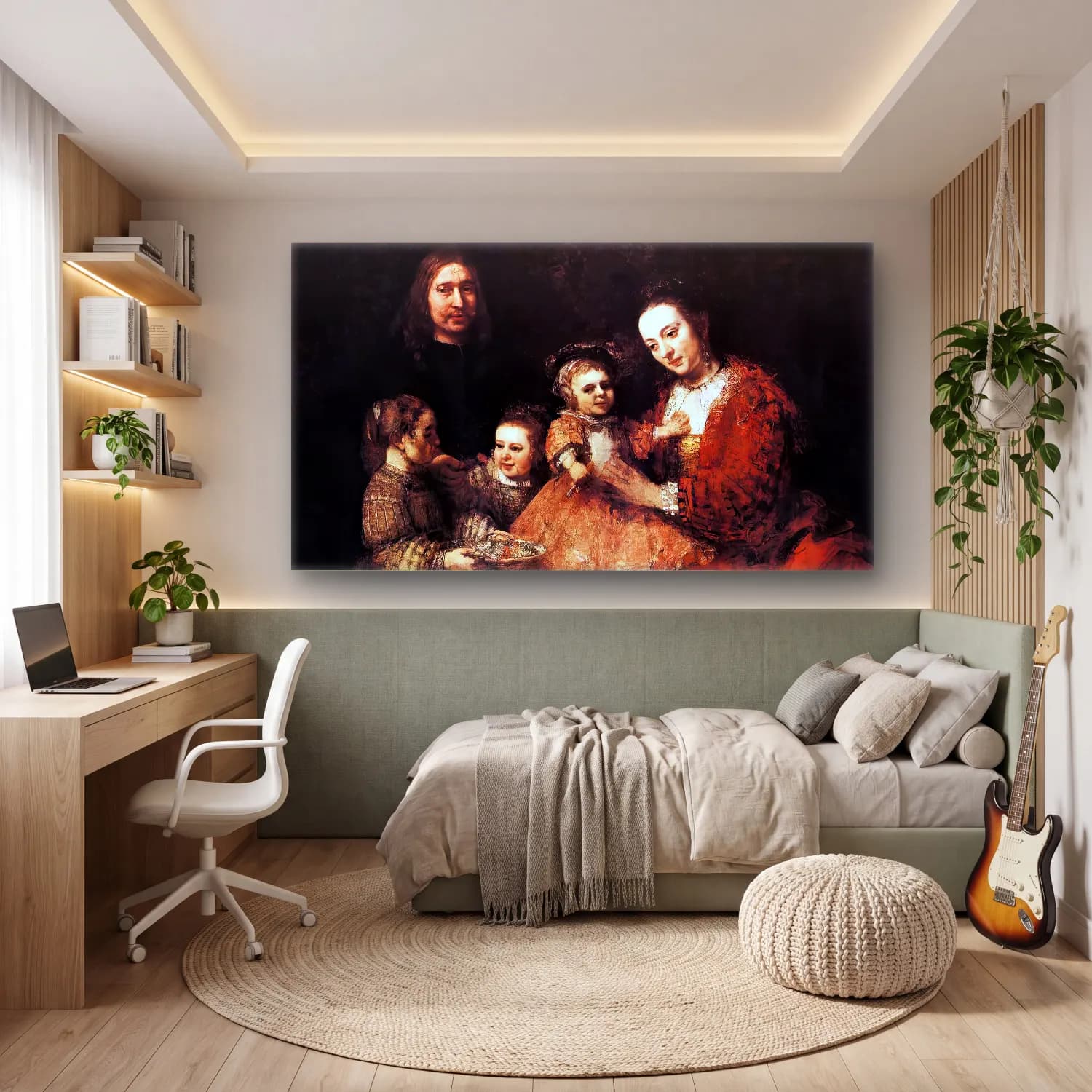 Rembrandt Harmenszoon van Rijn – Family Group cam tablo — genç odasında