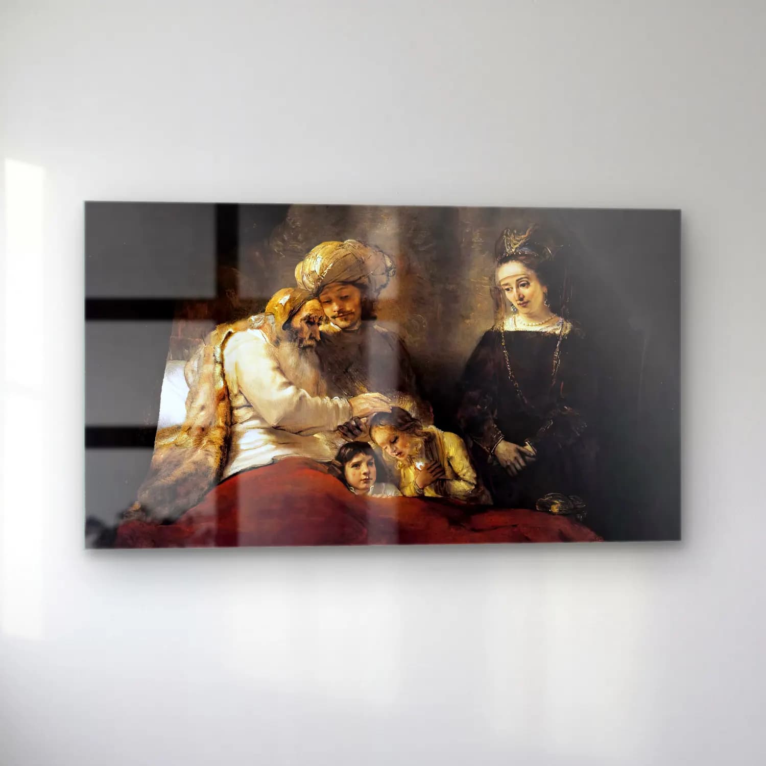 Rembrandt Harmenszoon van Rijn – Jacob Blessing the Children of Joseph cam tablo — sol açıdan görünüm