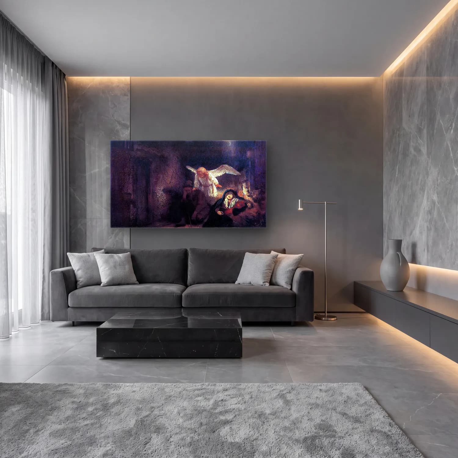 Rembrandt Harmenszoon van Rijn – Joseph s Dream cam tablo — lüks salon duvarında