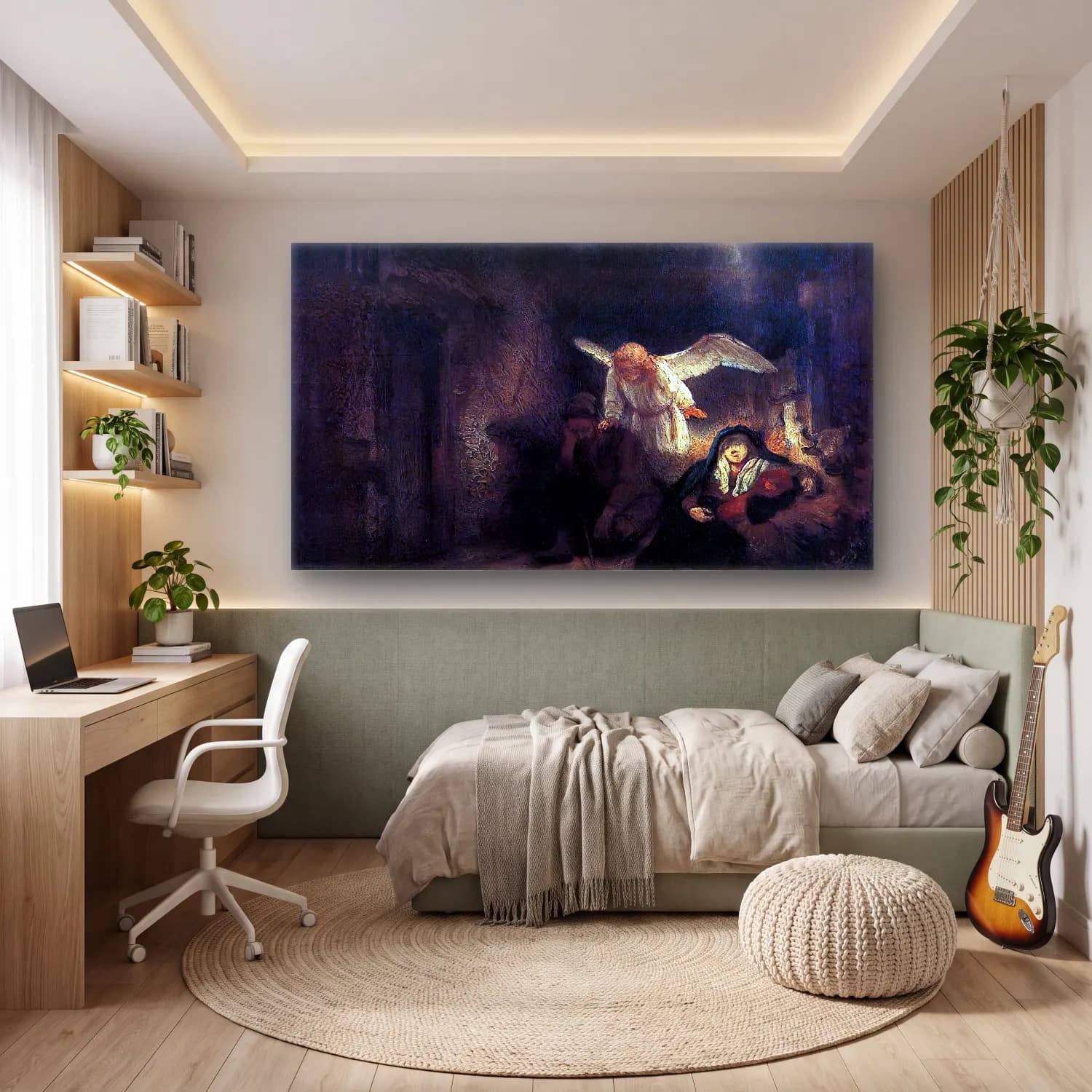 Rembrandt Harmenszoon van Rijn – Joseph s Dream cam tablo — genç odasında