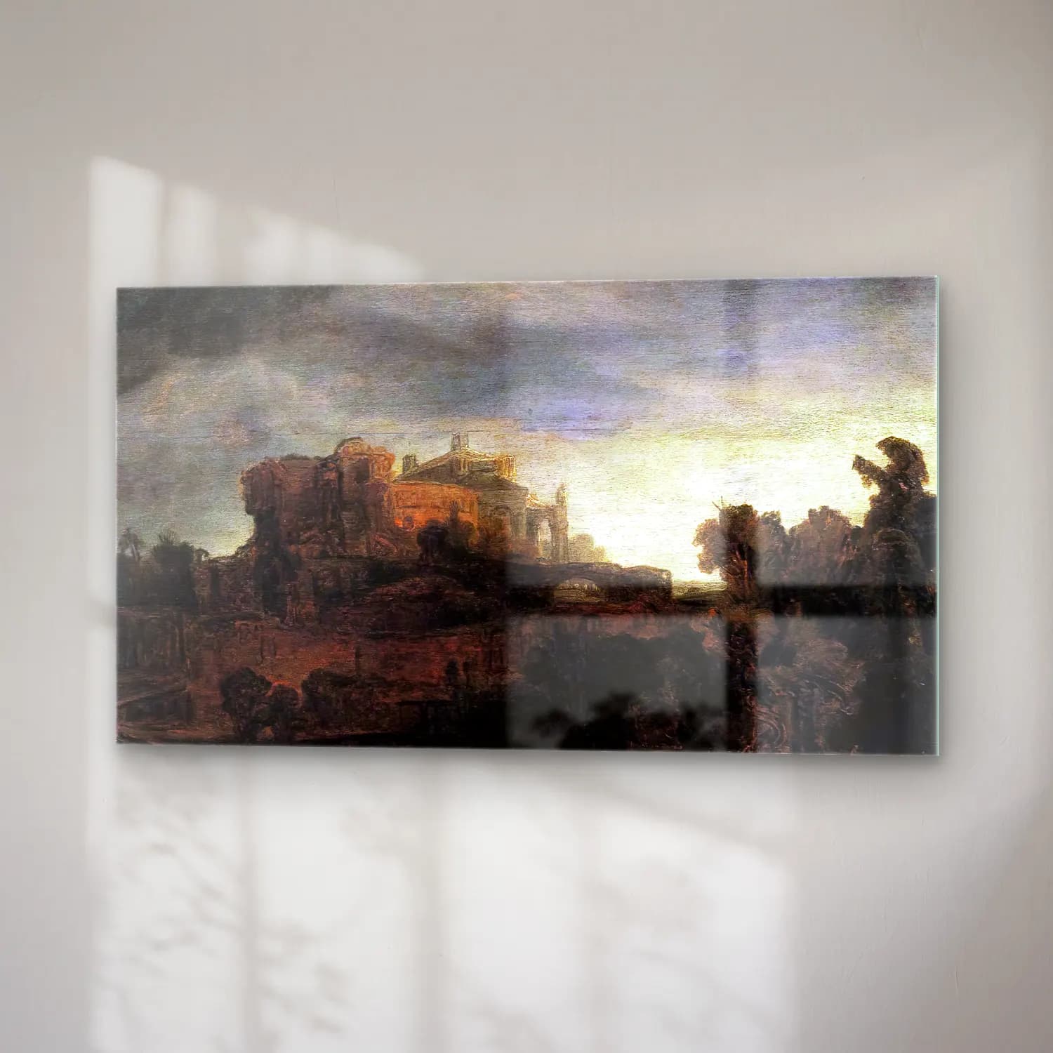 Rembrandt Harmenszoon van Rijn – Landscape with Buildings cam tablo — sağ açıdan görünüm