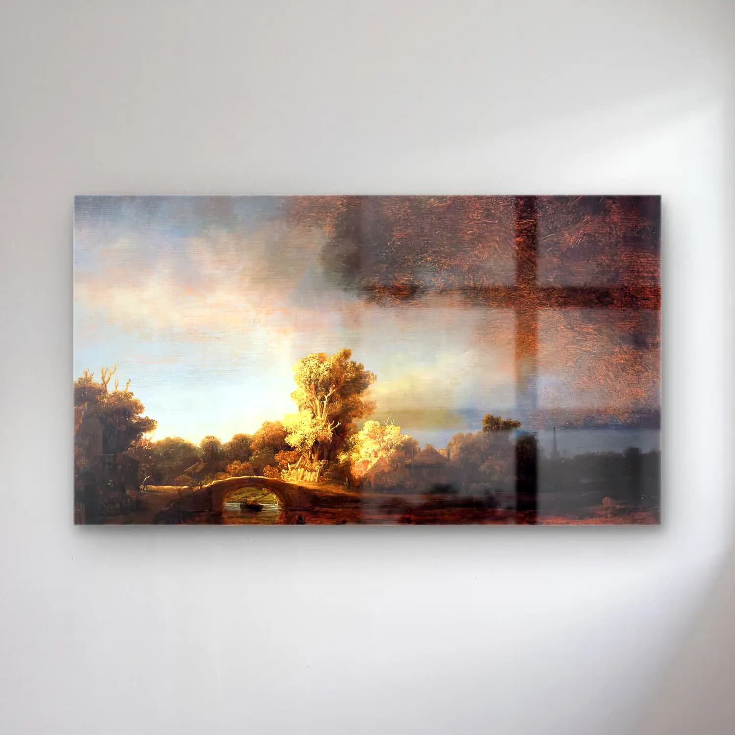 Rembrandt Harmenszoon van Rijn – Landscape with a Stone Bridge cam tablo — Rembrandt Harmenszoon van Rijn – Landscape with a Stone Bridge — yağlı boya kırda nehir