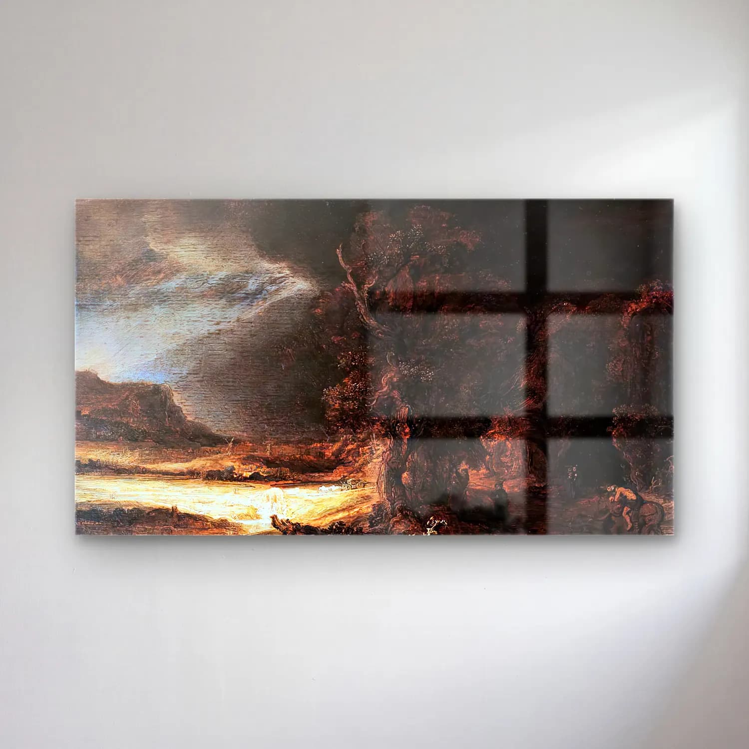 Rembrandt Harmenszoon van Rijn – Landscape with the Good Samaritan cam tablo — Rembrandt Harmenszoon van Rijn – Landscape with the Good Samaritan — yağlı boya mitolojik sahne