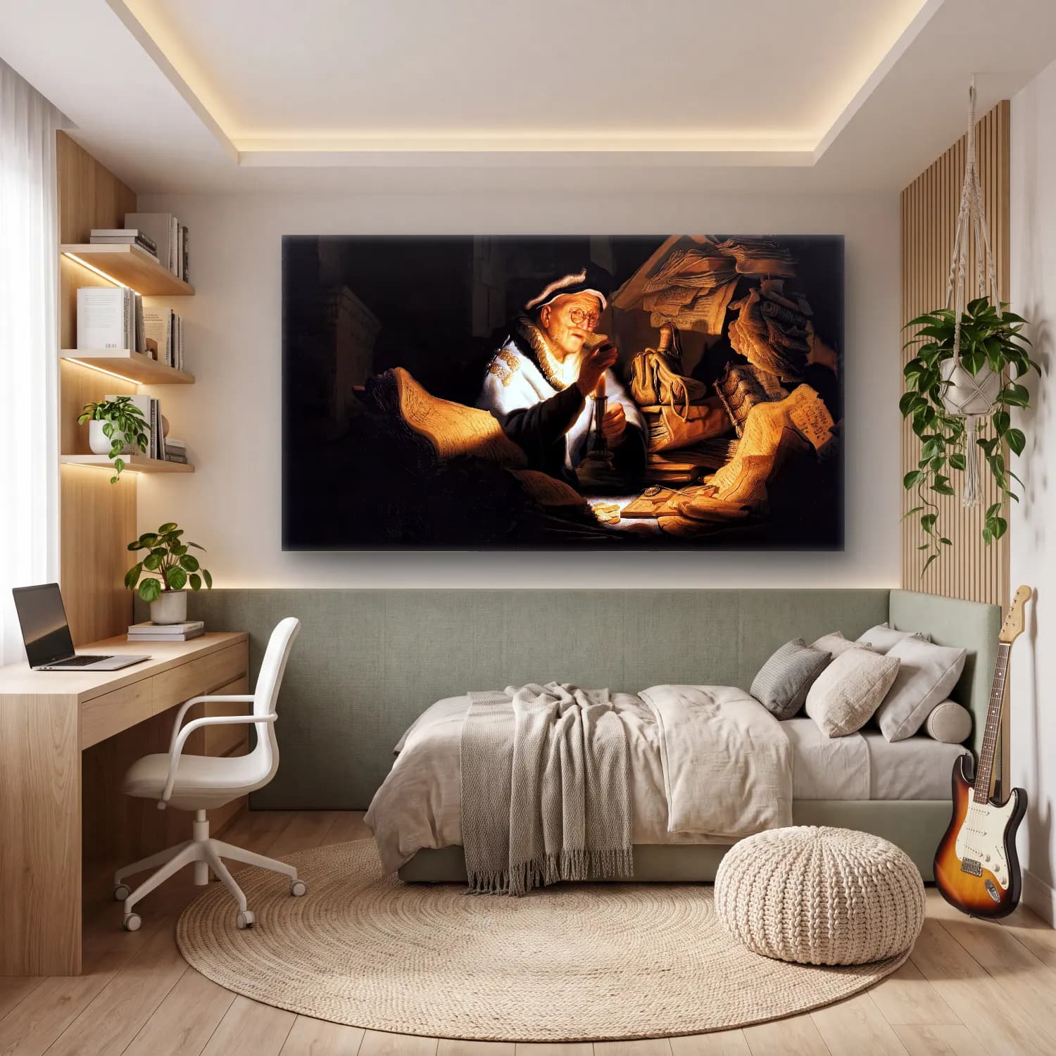 Rembrandt Harmenszoon van Rijn – Parable of the Rich Man cam tablo — genç odasında