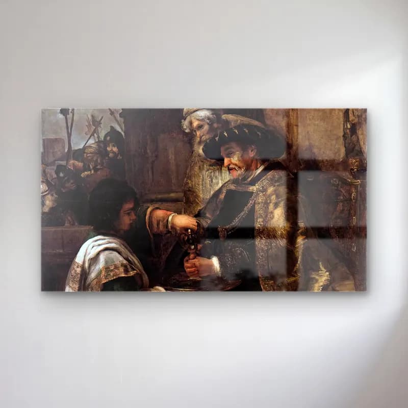 Rembrandt Harmenszoon van Rijn – Pilate Washing His Hands cam tablo — Rembrandt Harmenszoon van Rijn – Pilate Washing His Hands — yağlı boya erkek portresi