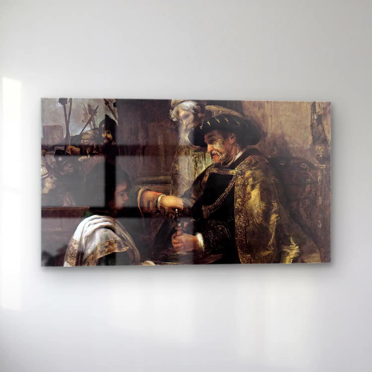 Rembrandt Harmenszoon van Rijn – Pilate Washing His Hands cam tablo — sol açıdan görünüm