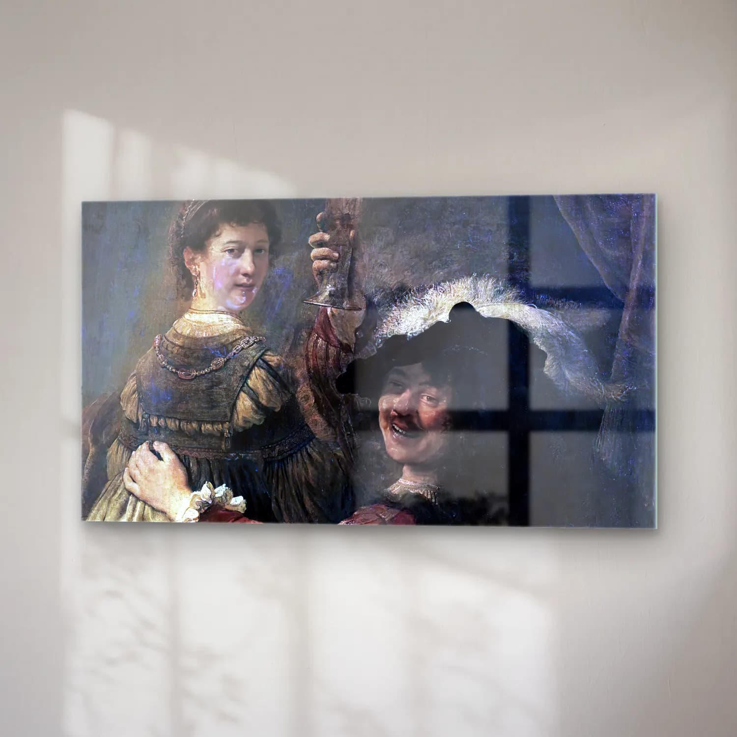 Rembrandt Harmenszoon van Rijn – Rembrandt and Saskia in the Scene of the Prodigal Son in… cam tablo — sağ açıdan görünüm