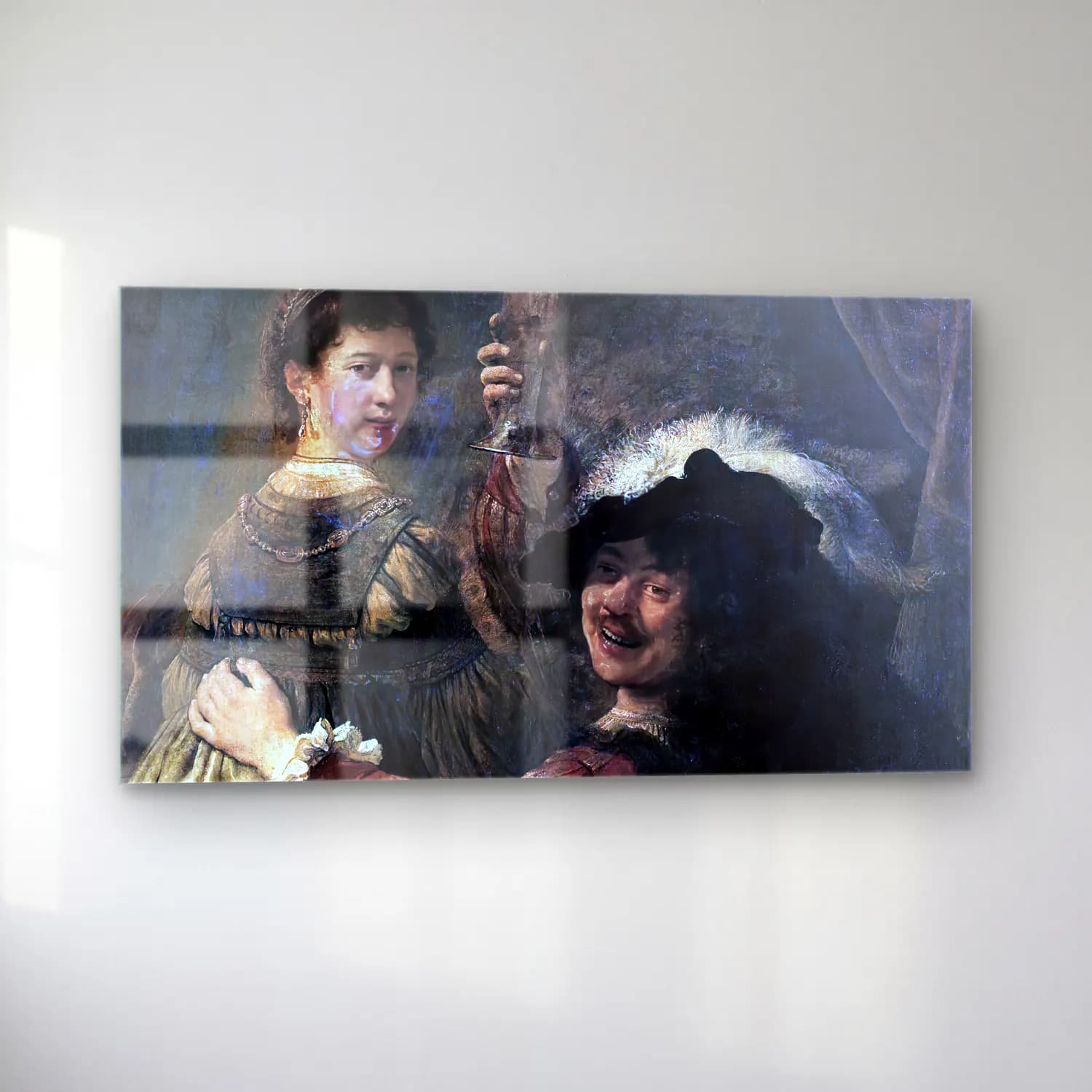 Rembrandt Harmenszoon van Rijn – Rembrandt and Saskia in the Scene of the Prodigal Son in… cam tablo — sol açıdan görünüm