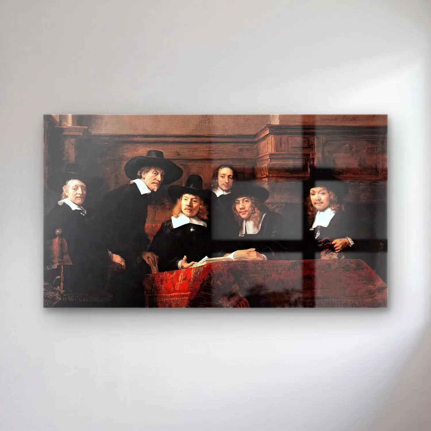 Rembrandt Harmenszoon van Rijn – Sampling Officials of the Drapers Guild cam tablo — Rembrandt Harmenszoon van Rijn – Sampling Officials of the Drapers Guild — yağlı boya dini sahne