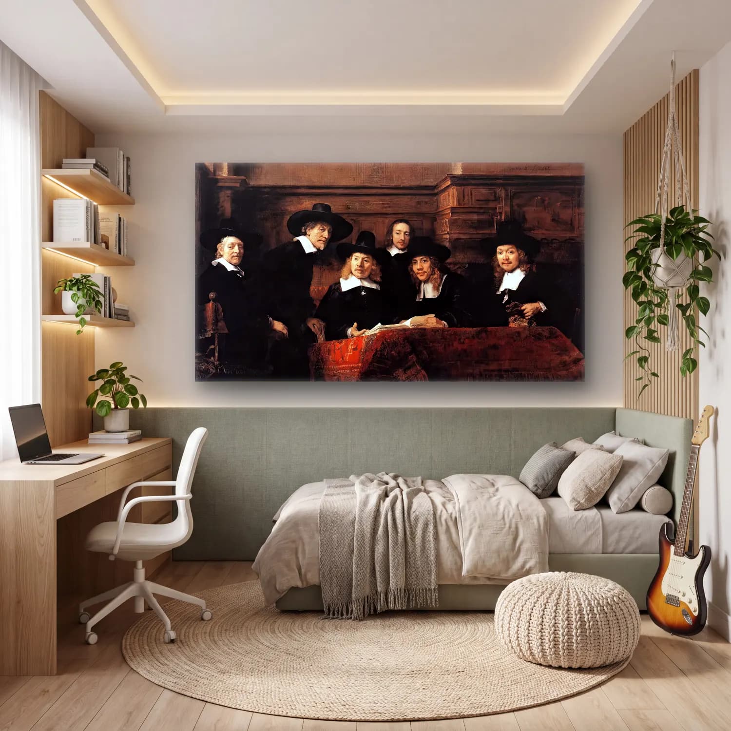 Rembrandt Harmenszoon van Rijn – Sampling Officials of the Drapers Guild cam tablo — genç odasında