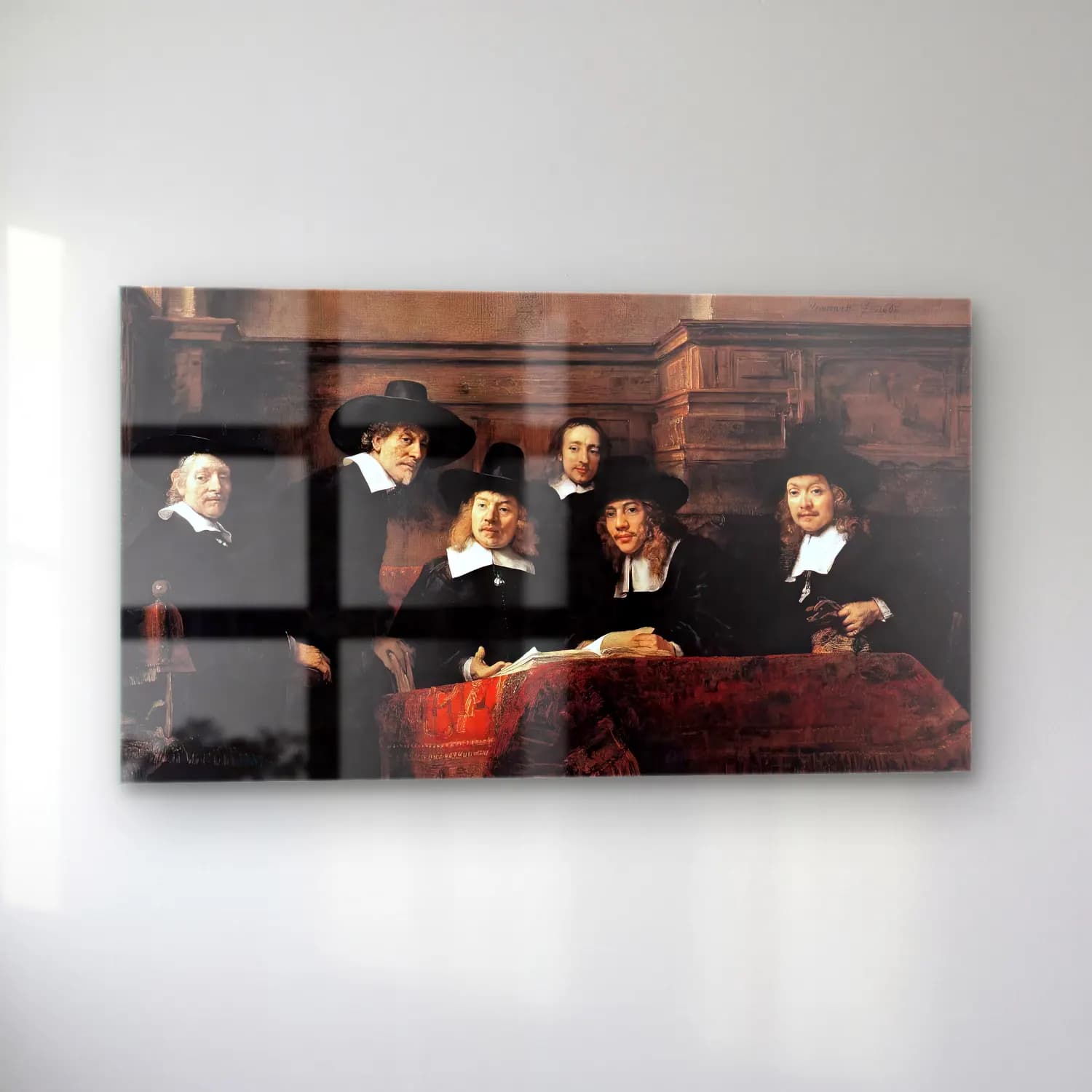 Rembrandt Harmenszoon van Rijn – Sampling Officials of the Drapers Guild cam tablo — sol açıdan görünüm