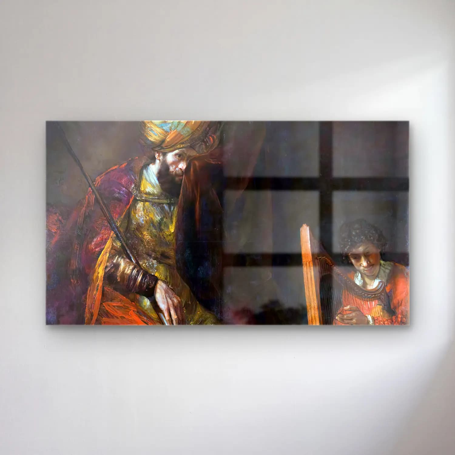 Rembrandt Harmenszoon van Rijn – Saul and David cam tablo — Rembrandt Harmenszoon van Rijn – Saul and David — yağlı boya dini sahne