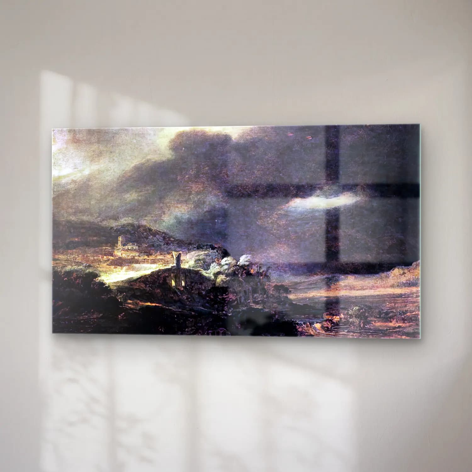 Rembrandt Harmenszoon van Rijn – Stormy Landscape cam tablo — sağ açıdan görünüm