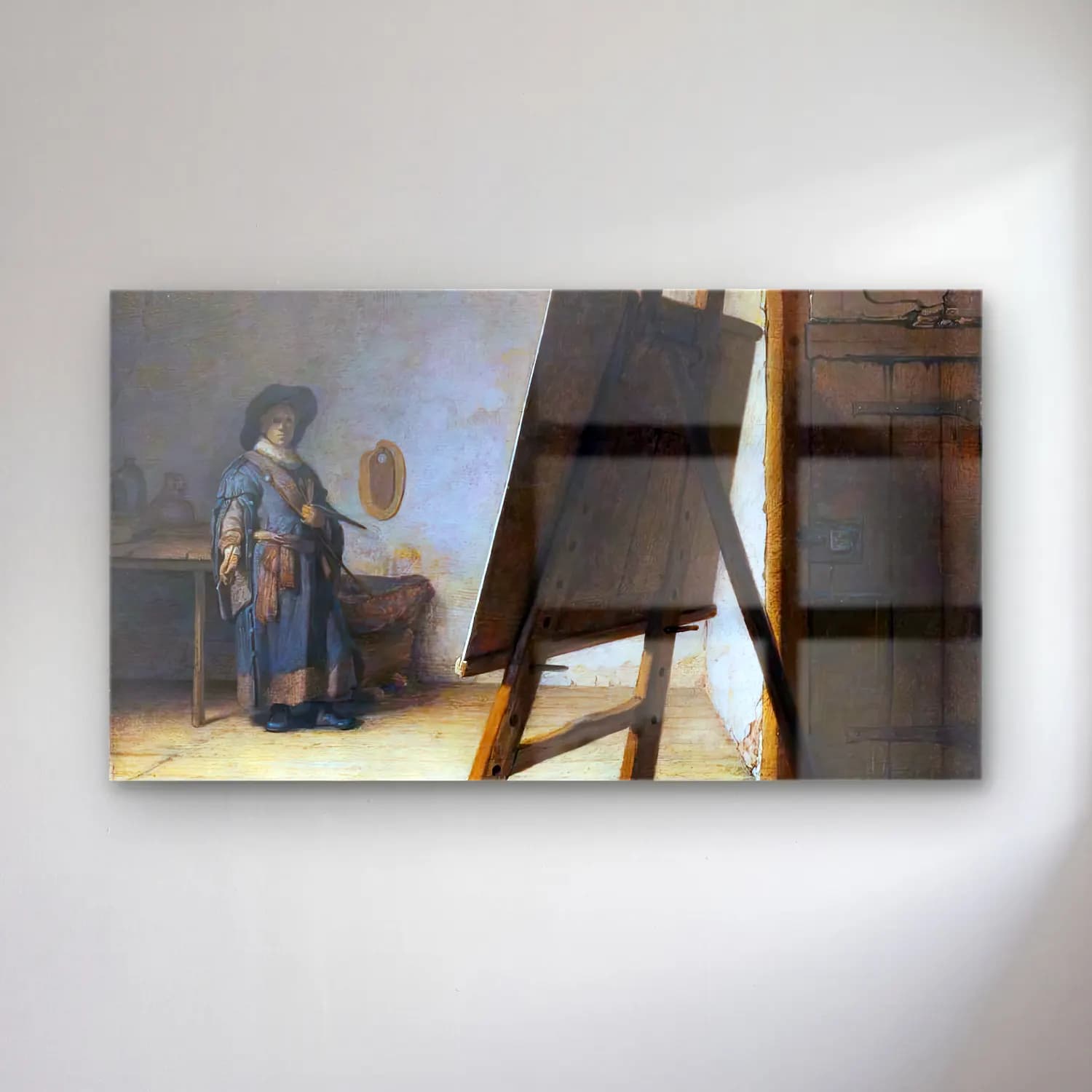 Rembrandt Harmenszoon van Rijn – The Artist in his Studio cam tablo — Rembrandt Harmenszoon van Rijn – The Artist in his Studio — yağlı boya vintage i̇ç mekân