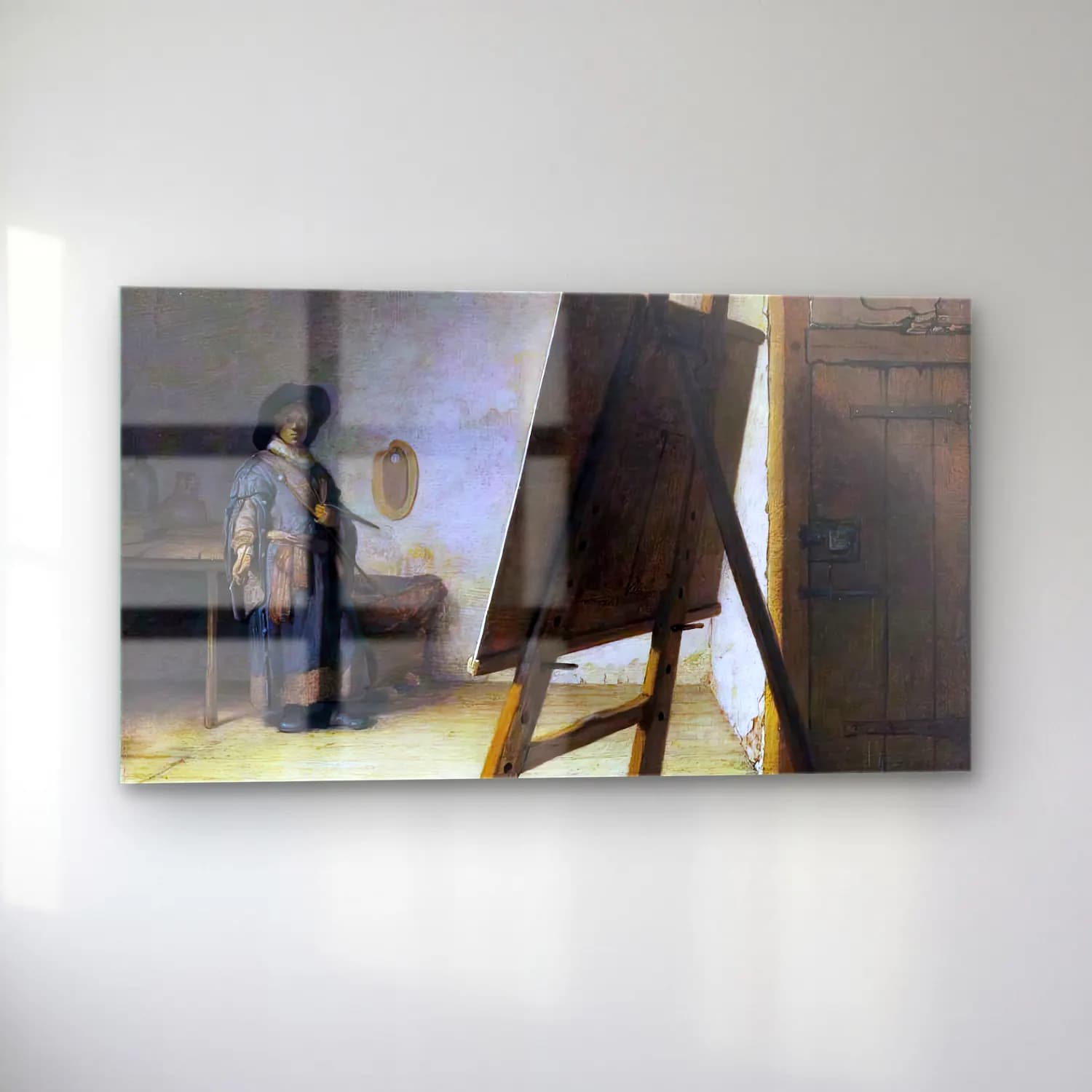 Rembrandt Harmenszoon van Rijn – The Artist in his Studio cam tablo — sol açıdan görünüm
