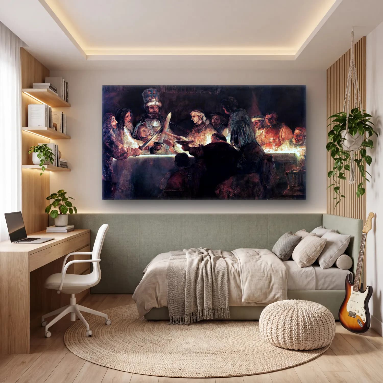 Rembrandt Harmenszoon van Rijn – The Conspiration of the Bataves cam tablo — genç odasında