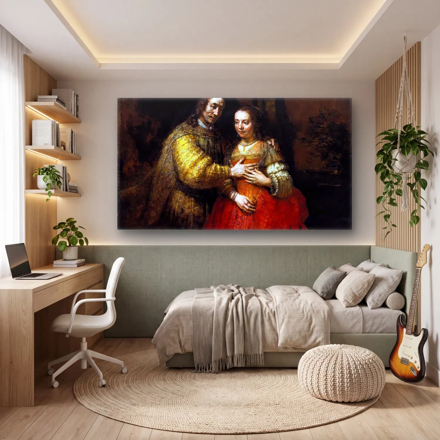 Rembrandt Harmenszoon van Rijn – The Jewish Bride cam tablo — genç odasında