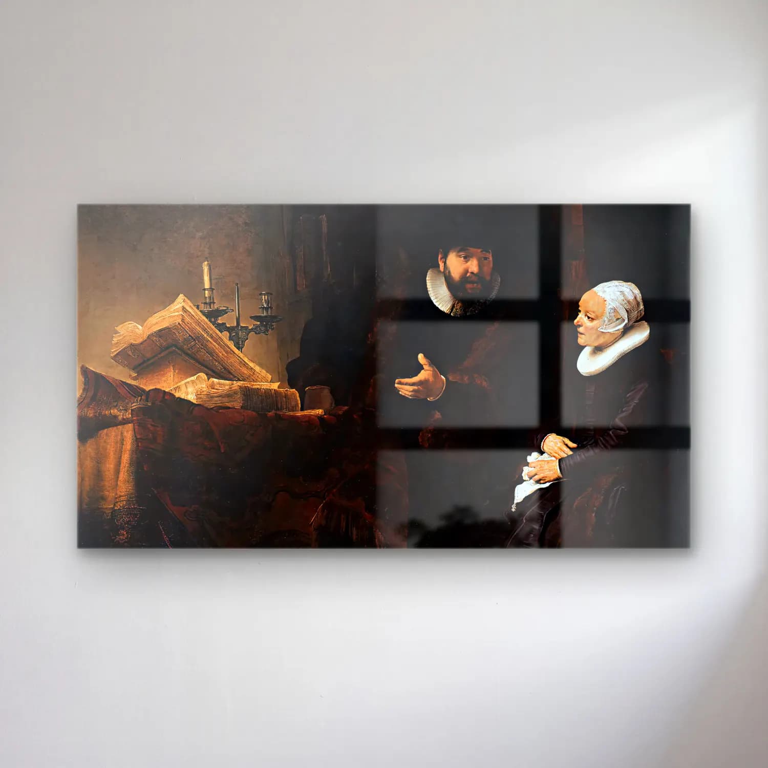 Rembrandt Harmenszoon van Rijn – The Mennonite Minister Cornelis Claesz. Anslo in… cam tablo — Rembrandt Harmenszoon van Rijn – The Mennonite Minister Cornelis Claesz. Anslo in… — yağlı boya erkek portresi