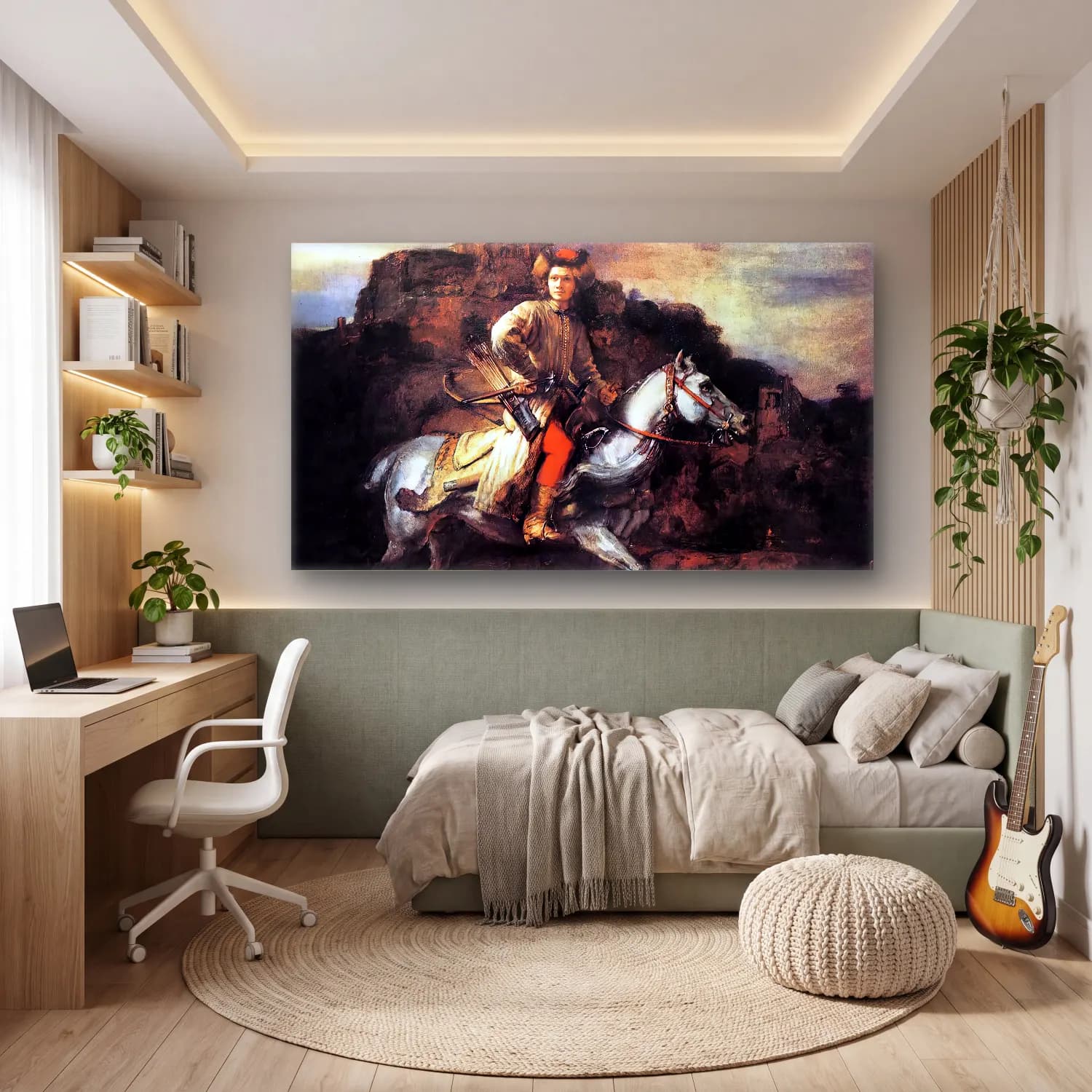 Rembrandt Harmenszoon van Rijn – The Polish Rider cam tablo — genç odasında