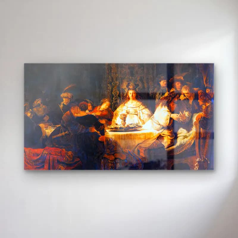 Rembrandt Harmenszoon van Rijn – The Wedding of Samson cam tablo — Rembrandt Harmenszoon van Rijn – The Wedding of Samson — empresyonist dini sahne