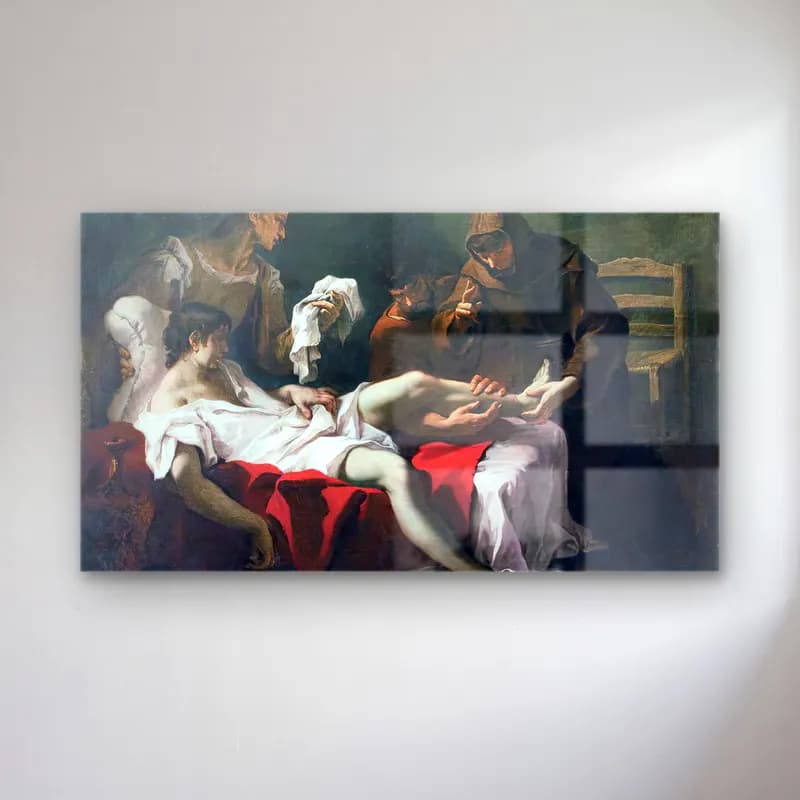 Sebastiano Ricci – St Anthony of Padua Healing a Youth cam tablo — Sebastiano Ricci – St Anthony of Padua Healing a Youth — yağlı boya dini sahne