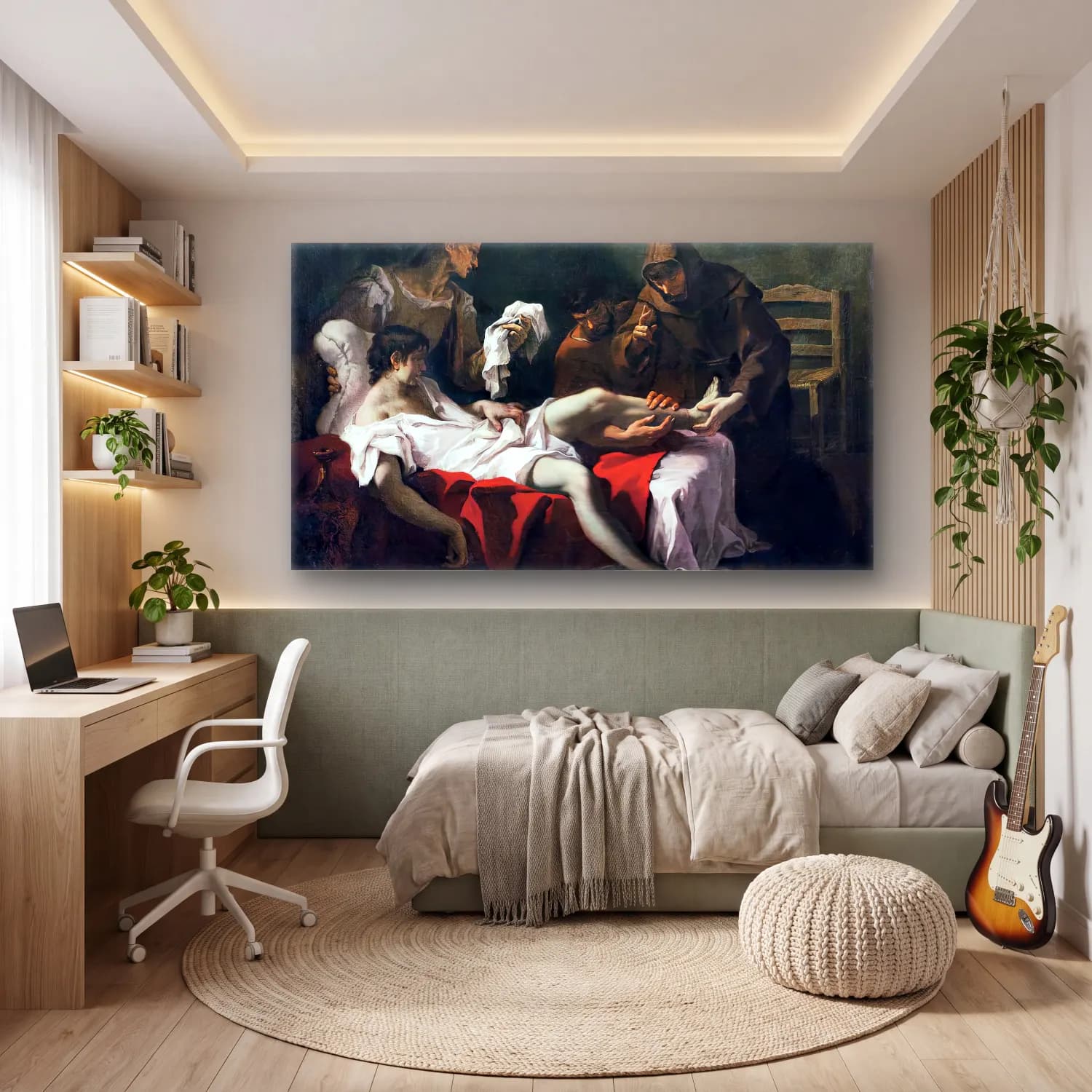 Sebastiano Ricci – St Anthony of Padua Healing a Youth cam tablo — genç odasında