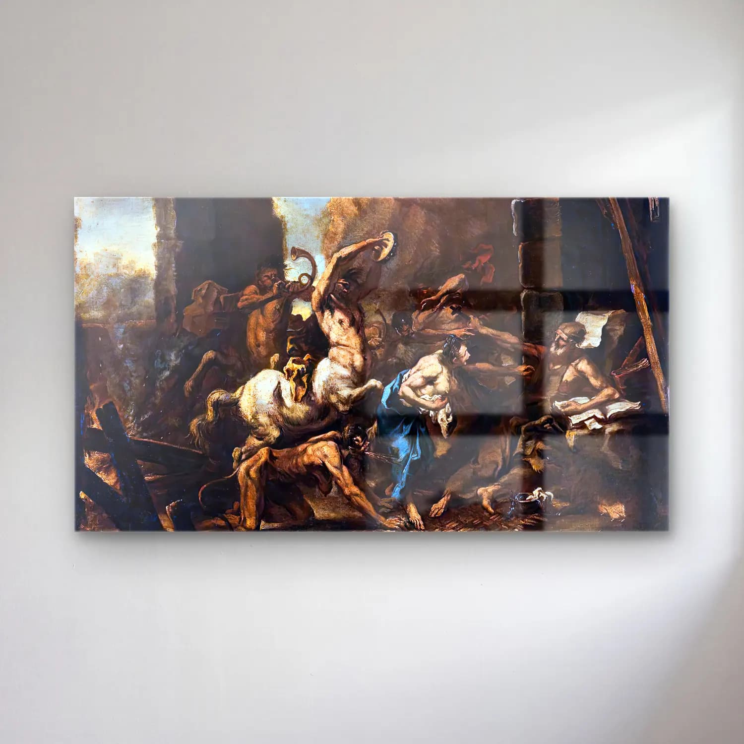 Sebastiano Ricci – The Temptation of St Anthony cam tablo — Sebastiano Ricci – The Temptation of St Anthony — yağlı boya savaş sahnesi