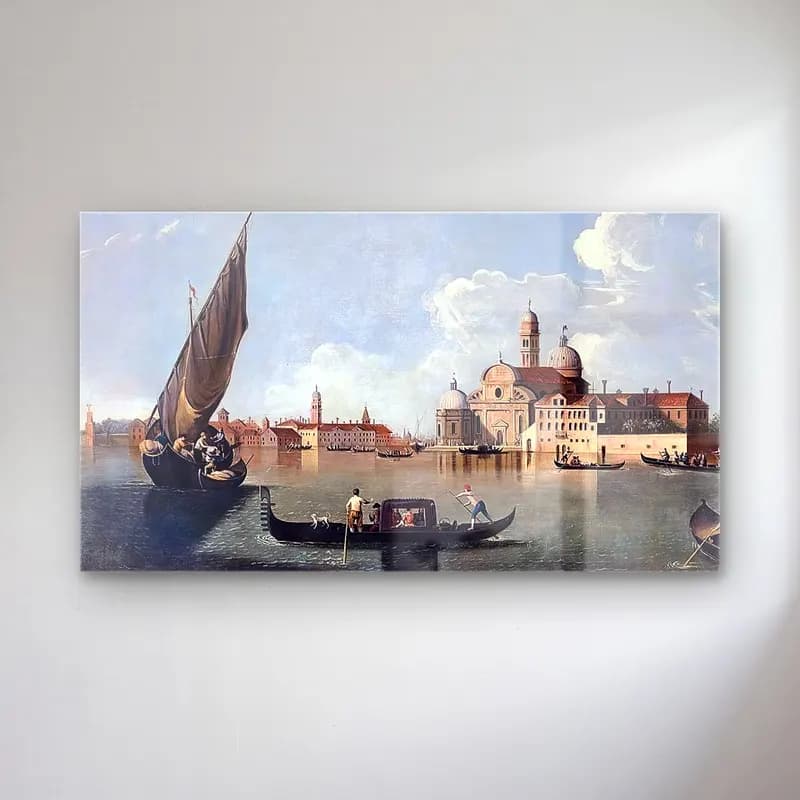 Johan Richter – View of San Michele, Venice cam tablo — Johan Richter – View of San Michele, Venice — yağlı boya venedik kanalları