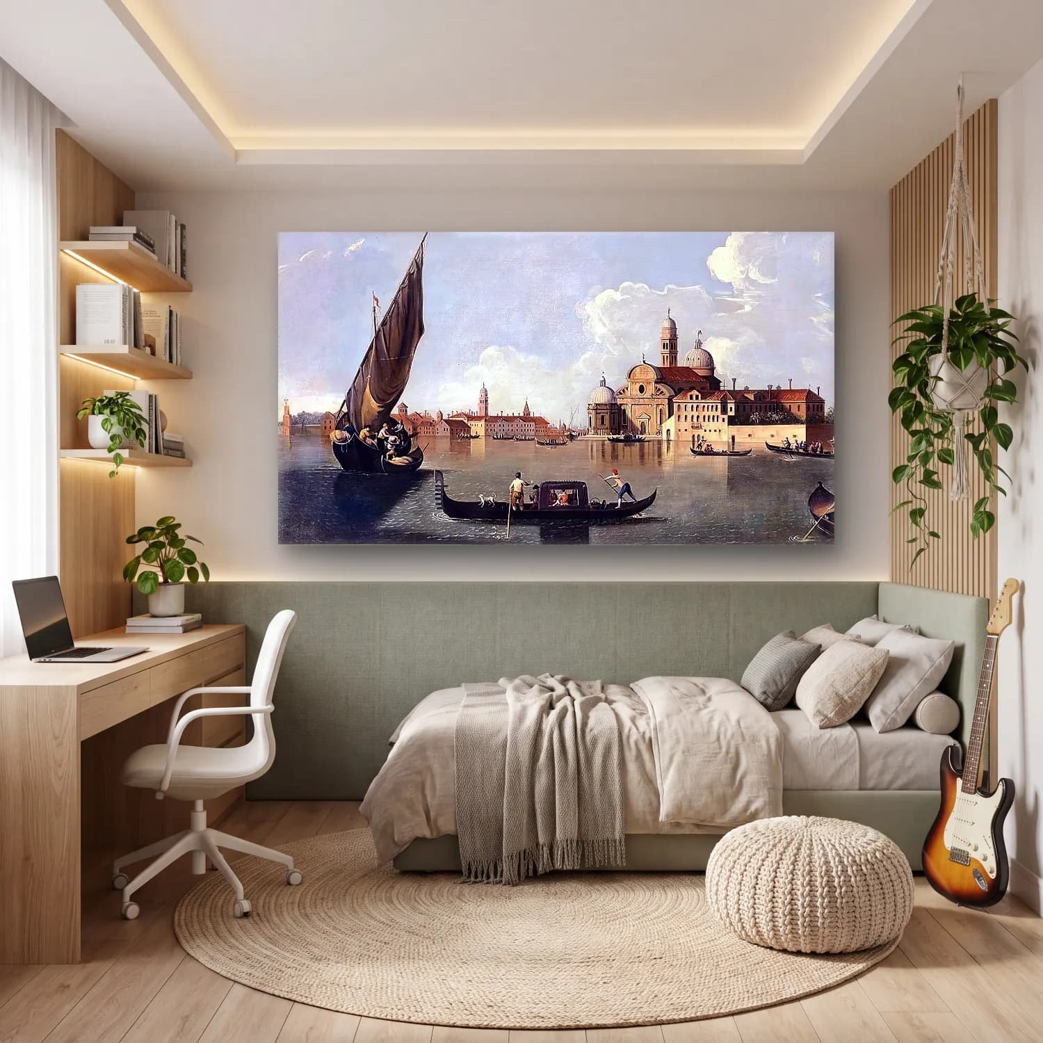 Johan Richter – View of San Michele, Venice cam tablo — genç odasında