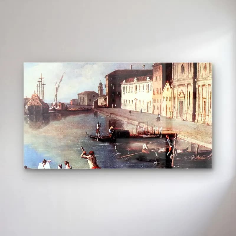 Johan Richter – View of the Giudecca Canal (detail) cam tablo — Johan Richter – View of the Giudecca Canal (detail) — yağlı boya venedik kanalları