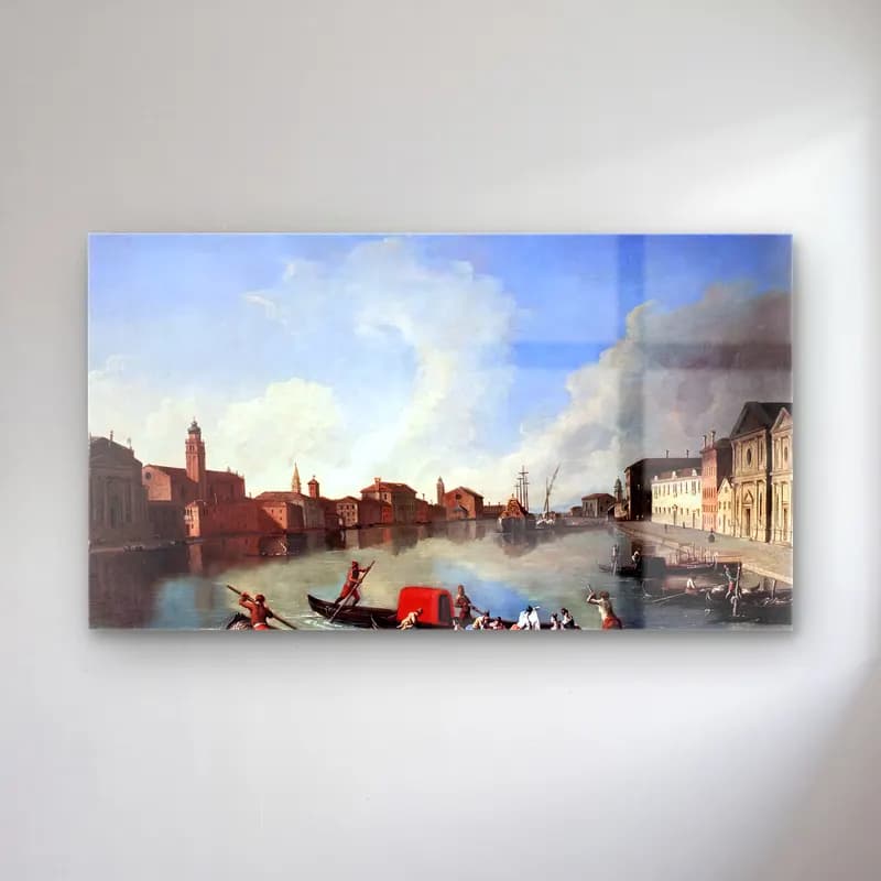 Johan Richter – View of the Giudecca Canal cam tablo — Johan Richter – View of the Giudecca Canal — yağlı boya venedik kanalları