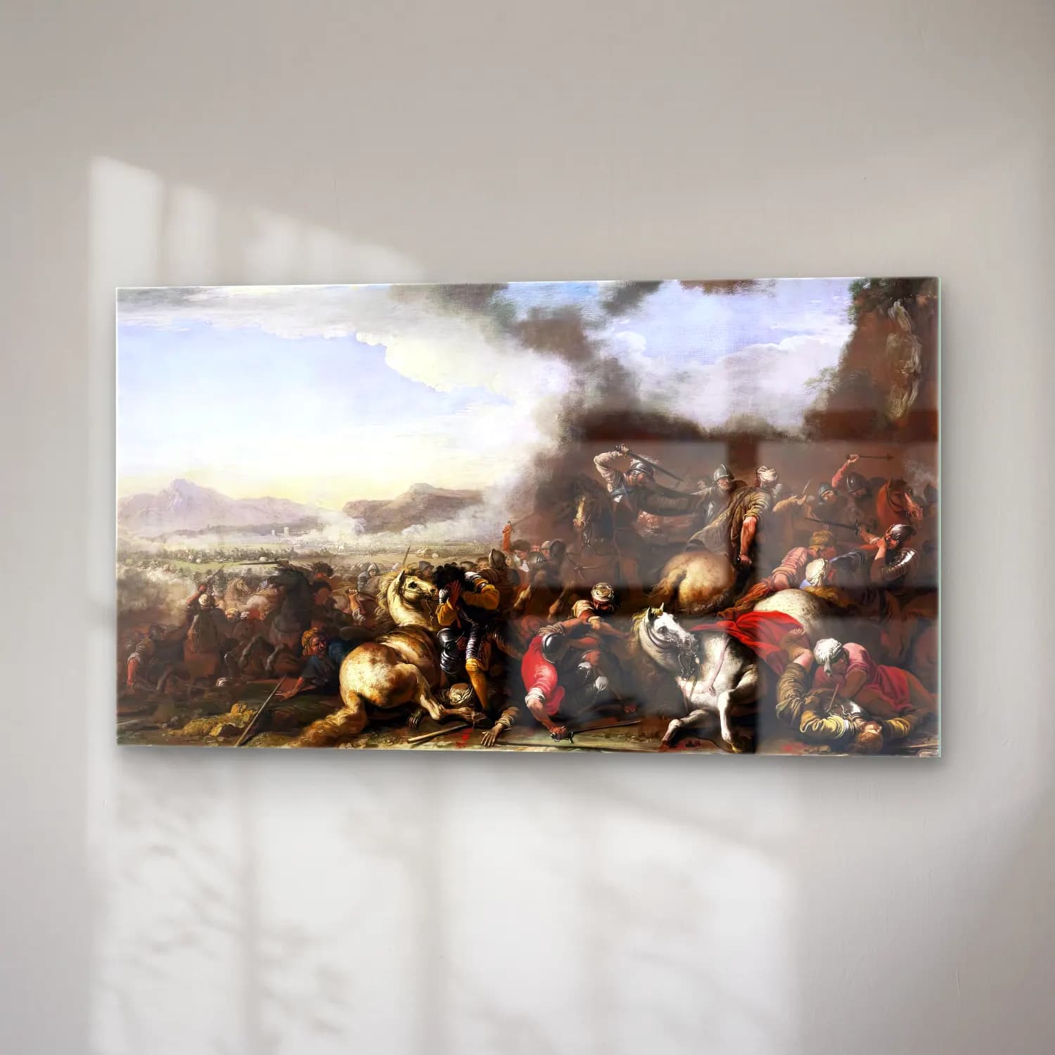Salvator Rosa – A Battle Scene cam tablo — sağ açıdan görünüm