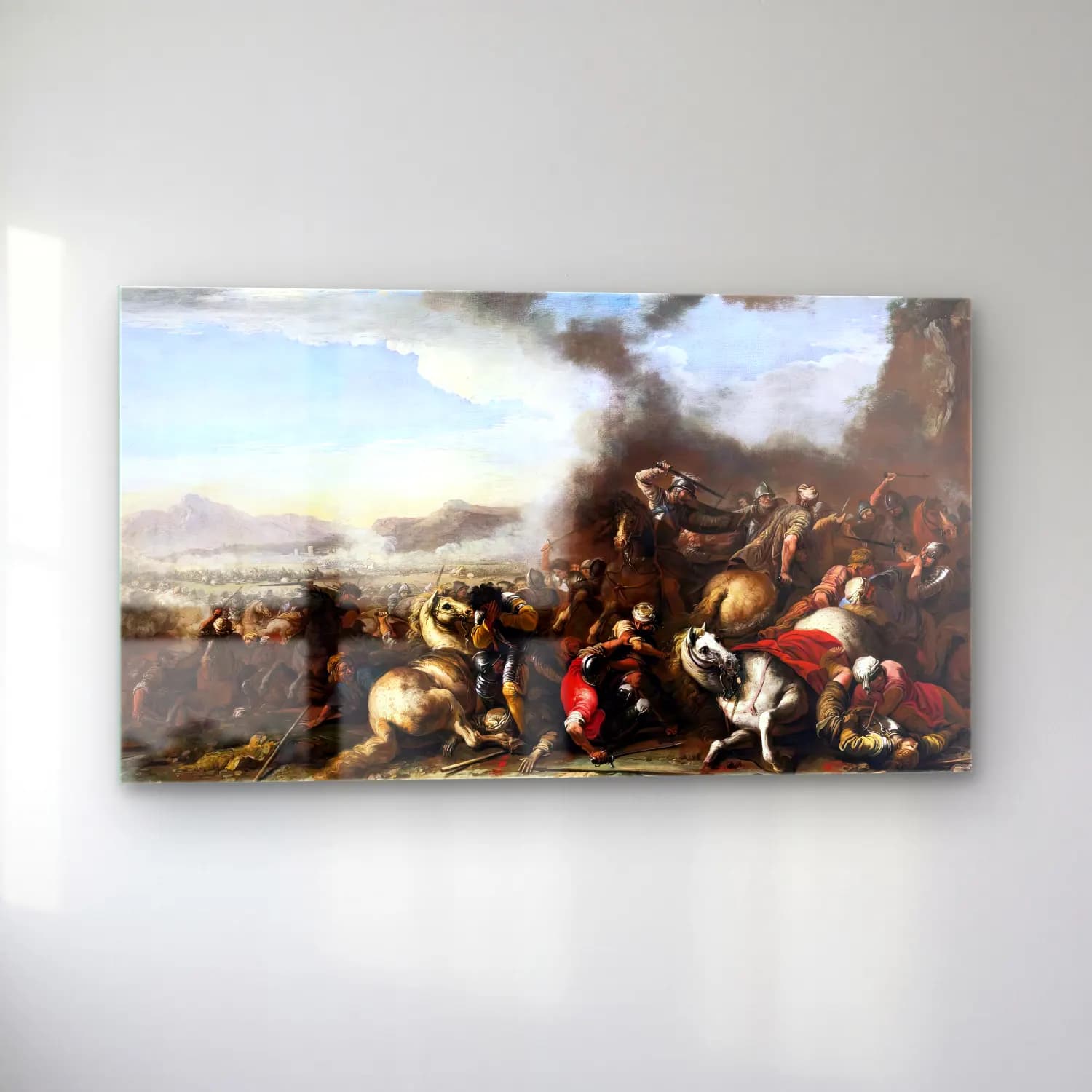 Salvator Rosa – A Battle Scene cam tablo — sol açıdan görünüm