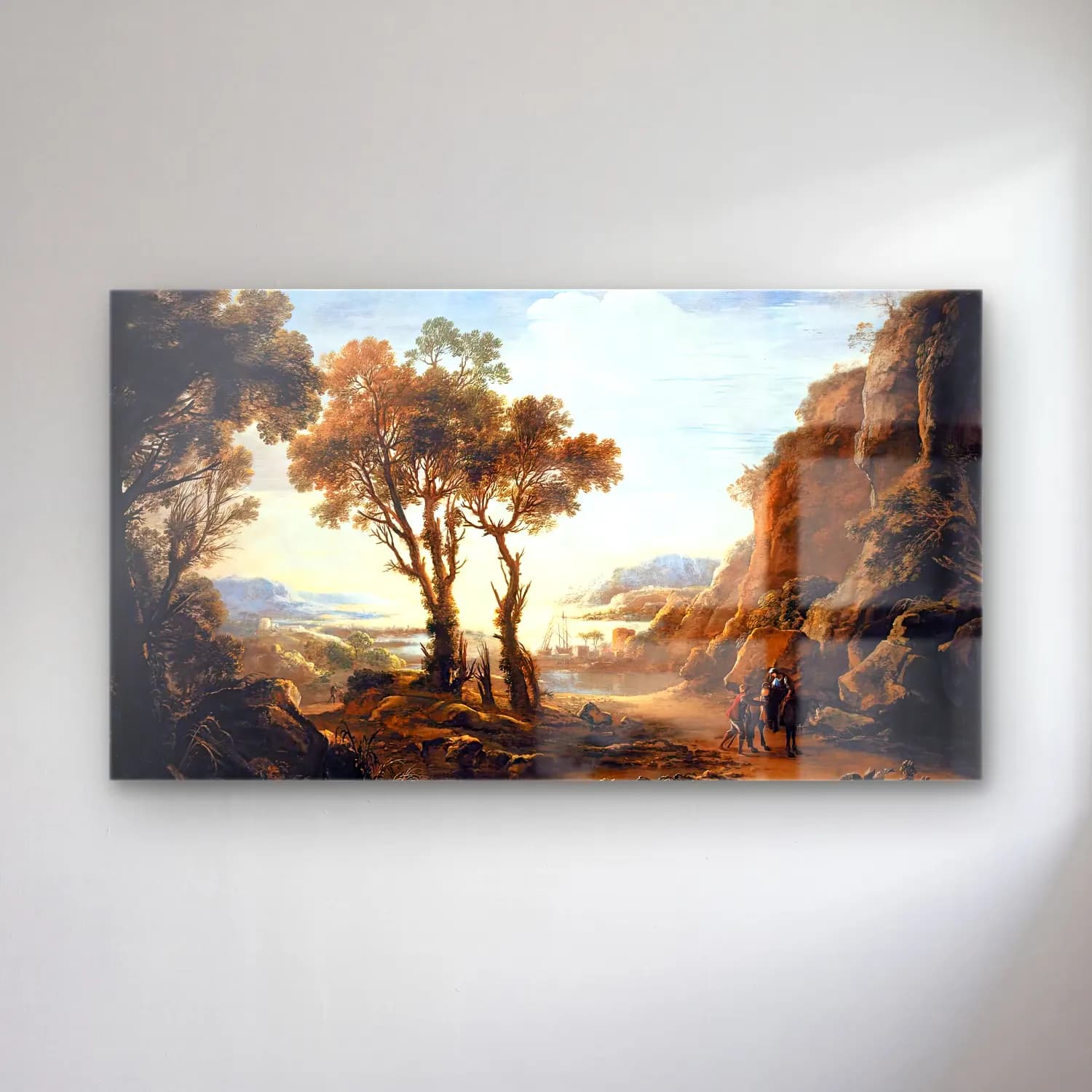 Salvator Rosa – Evening Landscape cam tablo — Salvator Rosa – Evening Landscape — yağlı boya i̇talyan sahili