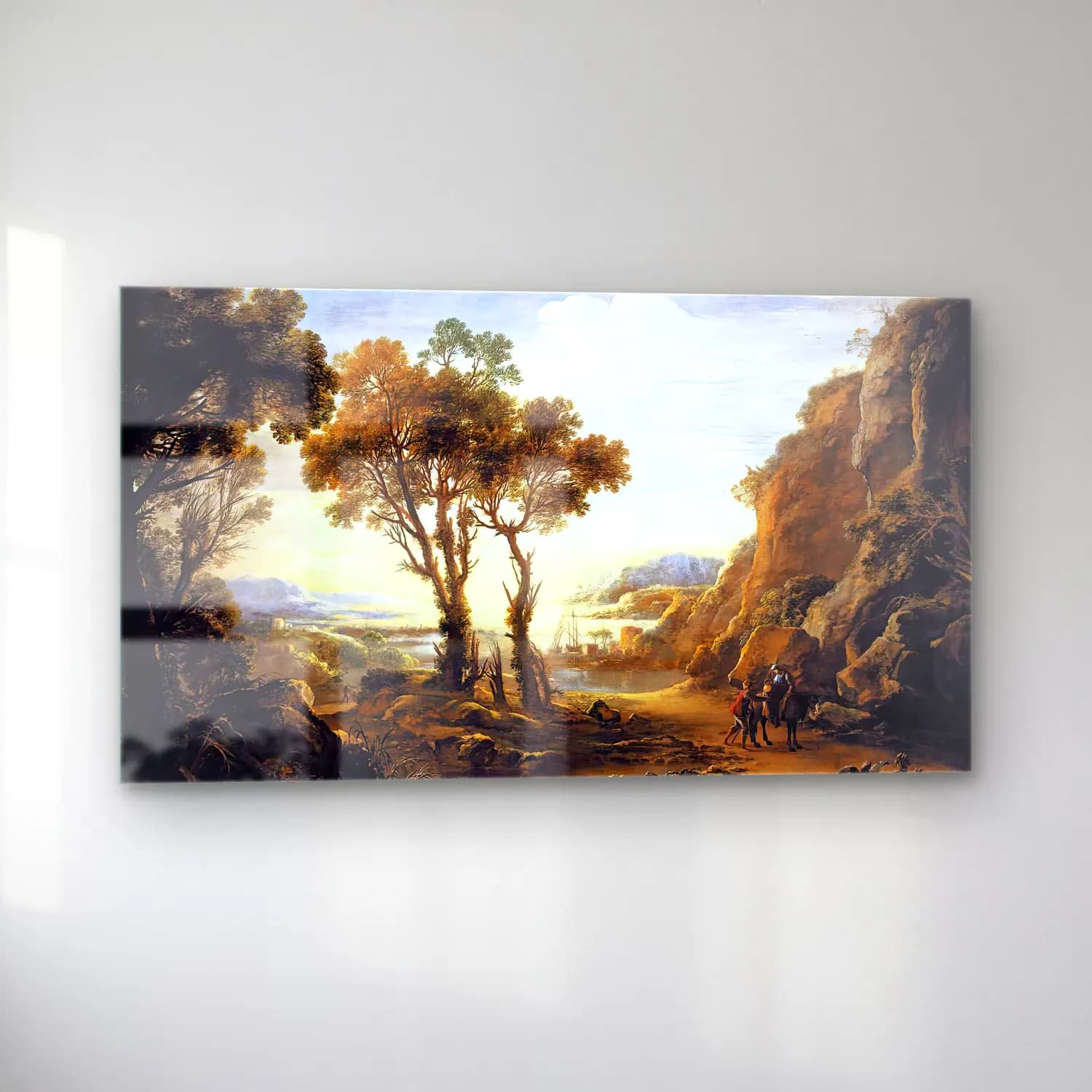 Salvator Rosa – Evening Landscape cam tablo — sol açıdan görünüm