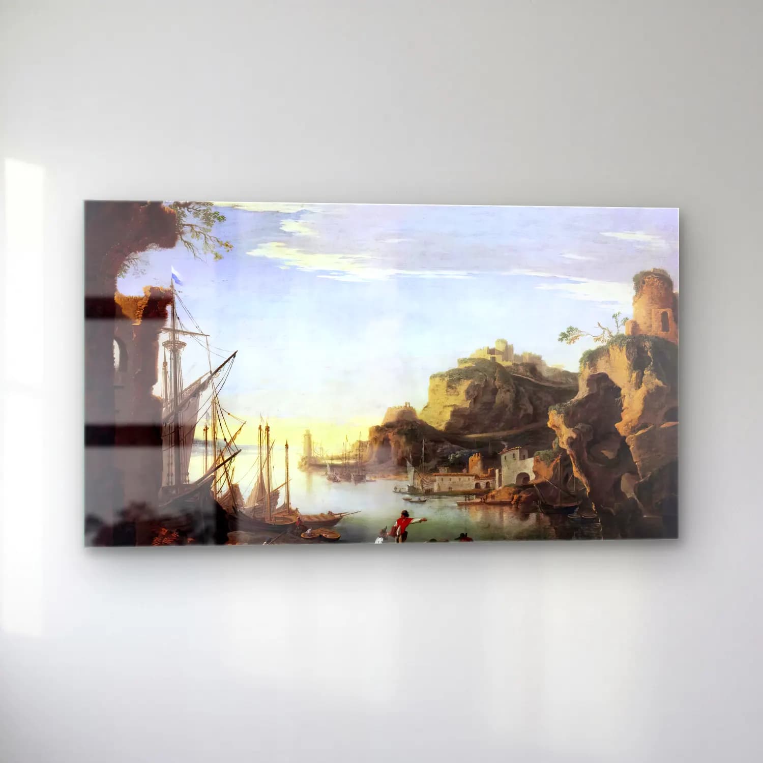 Salvator Rosa – Harbour with Ruins cam tablo — sol açıdan görünüm