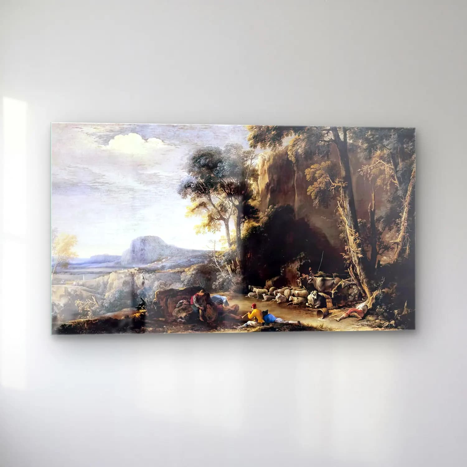 Salvator Rosa – Wooded Landscape cam tablo — sol açıdan görünüm