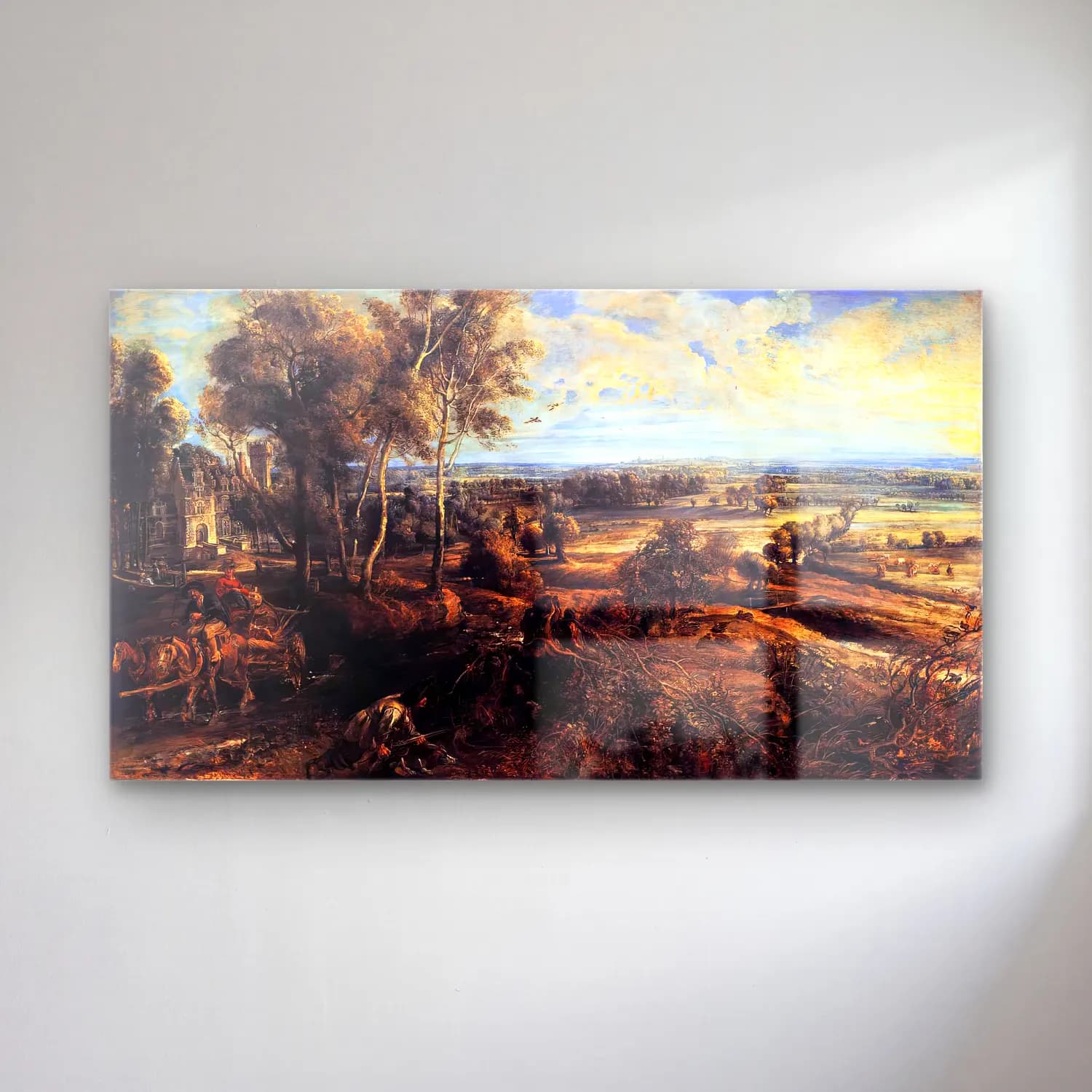 Peter Paul Rubens – An Autumn Landscape with a View of Het Steen cam tablo — Peter Paul Rubens – An Autumn Landscape with a View of Het Steen — yağlı boya savaş sahnesi