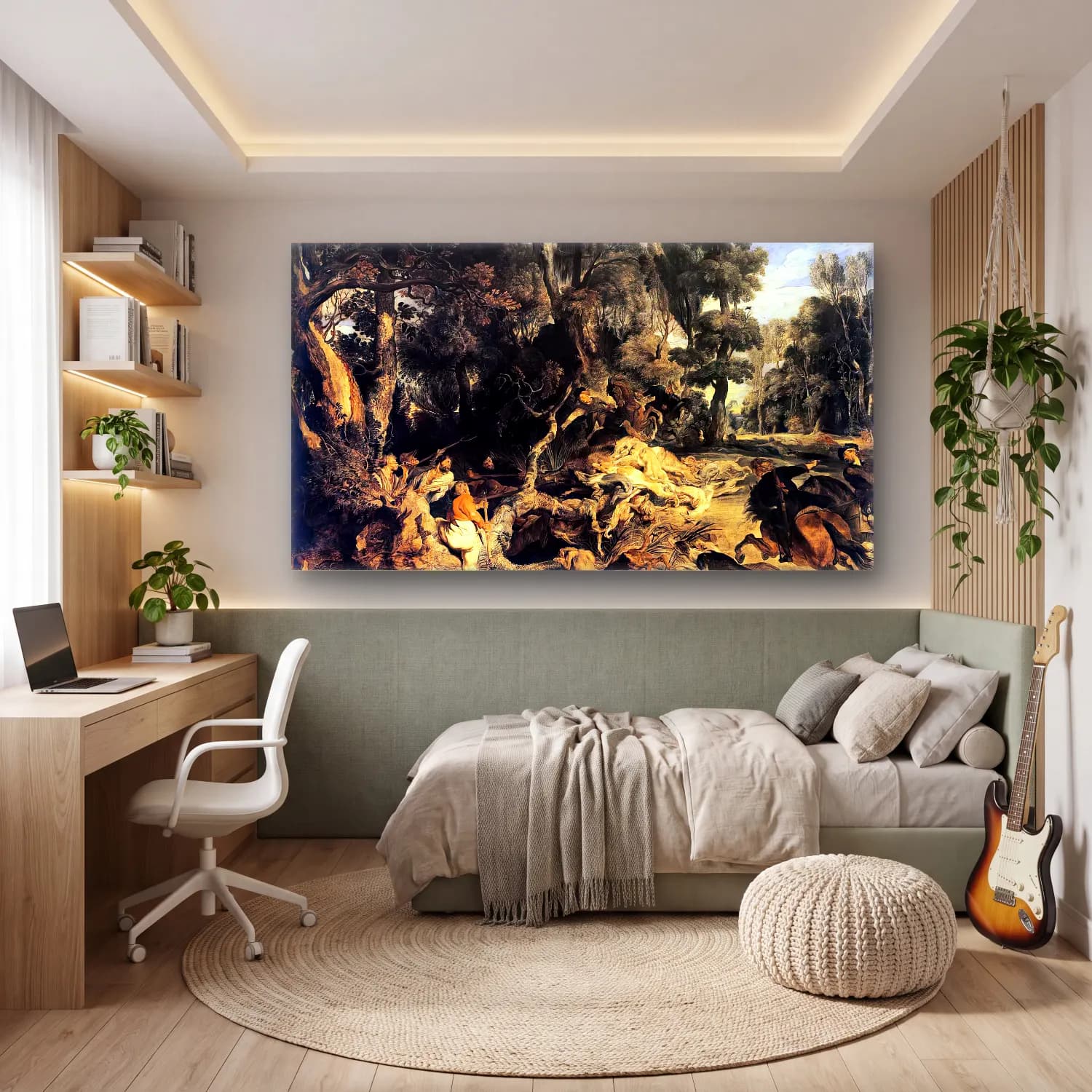 Peter Paul Rubens – Boar Hunt cam tablo — genç odasında